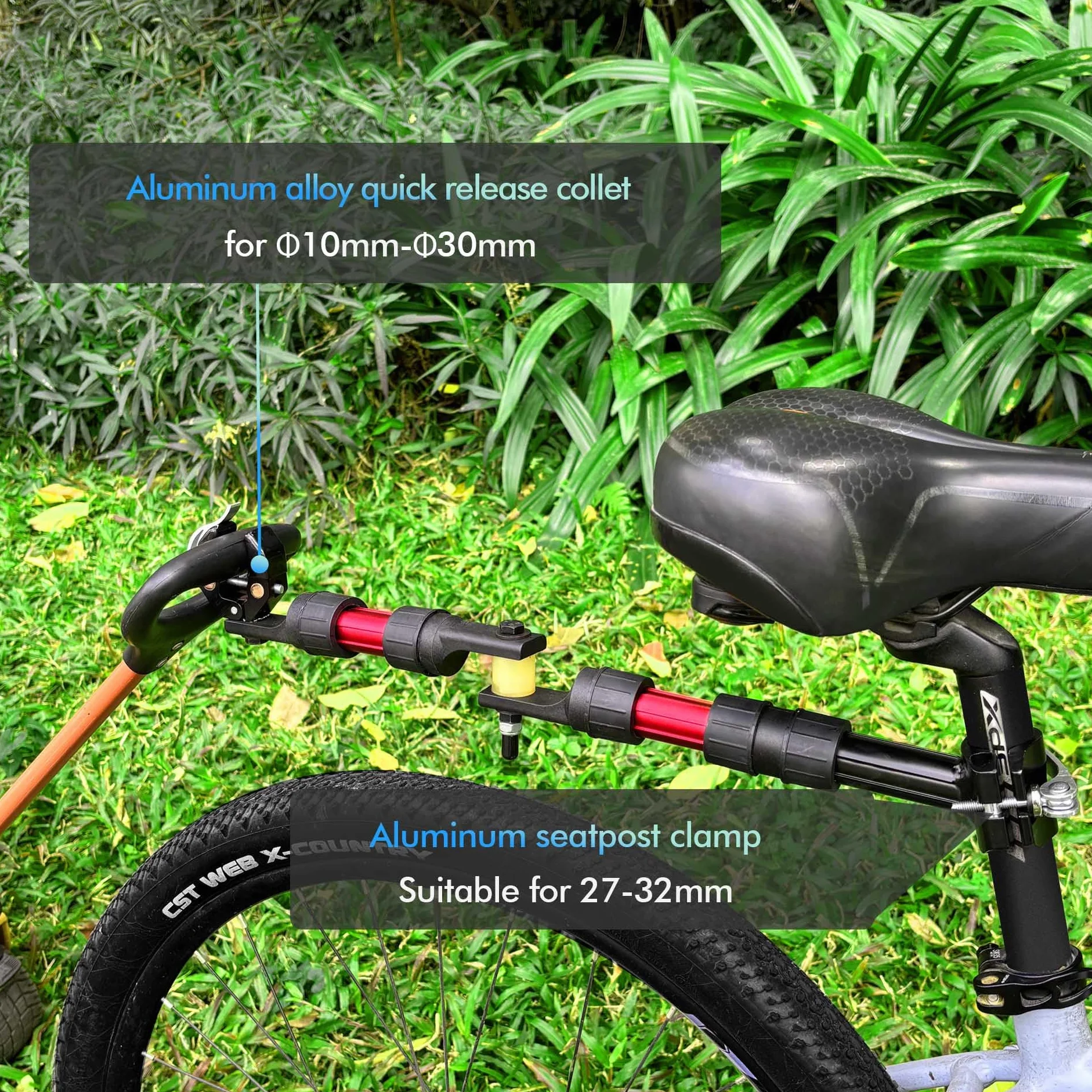 Mimoke Adattatore per Rimorchio per Bicicletta Nylon 27-32 mm Modulare con Smorzamento Sterzo