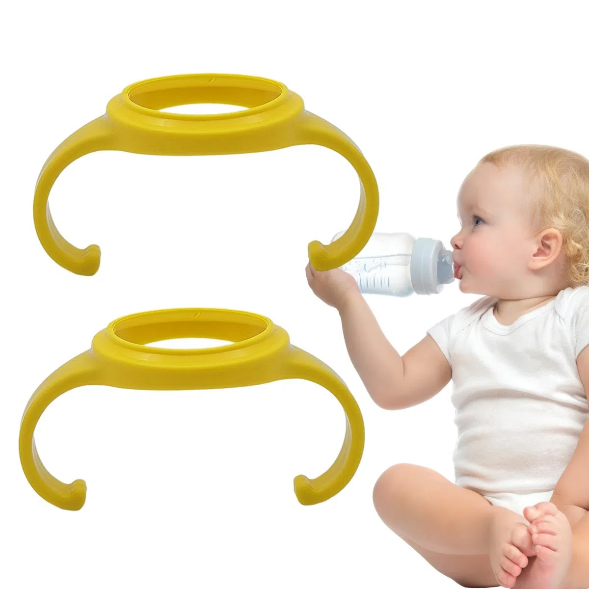 Manici Per Biberon Mam, 2 Pezzi Hold My Bottle Handles, Maniglie Per Biberon Antiscivolo, Portabiberon Per Allattamento, Impugnatura Per Biberon Collo Largo, Maniglia Per Biberon