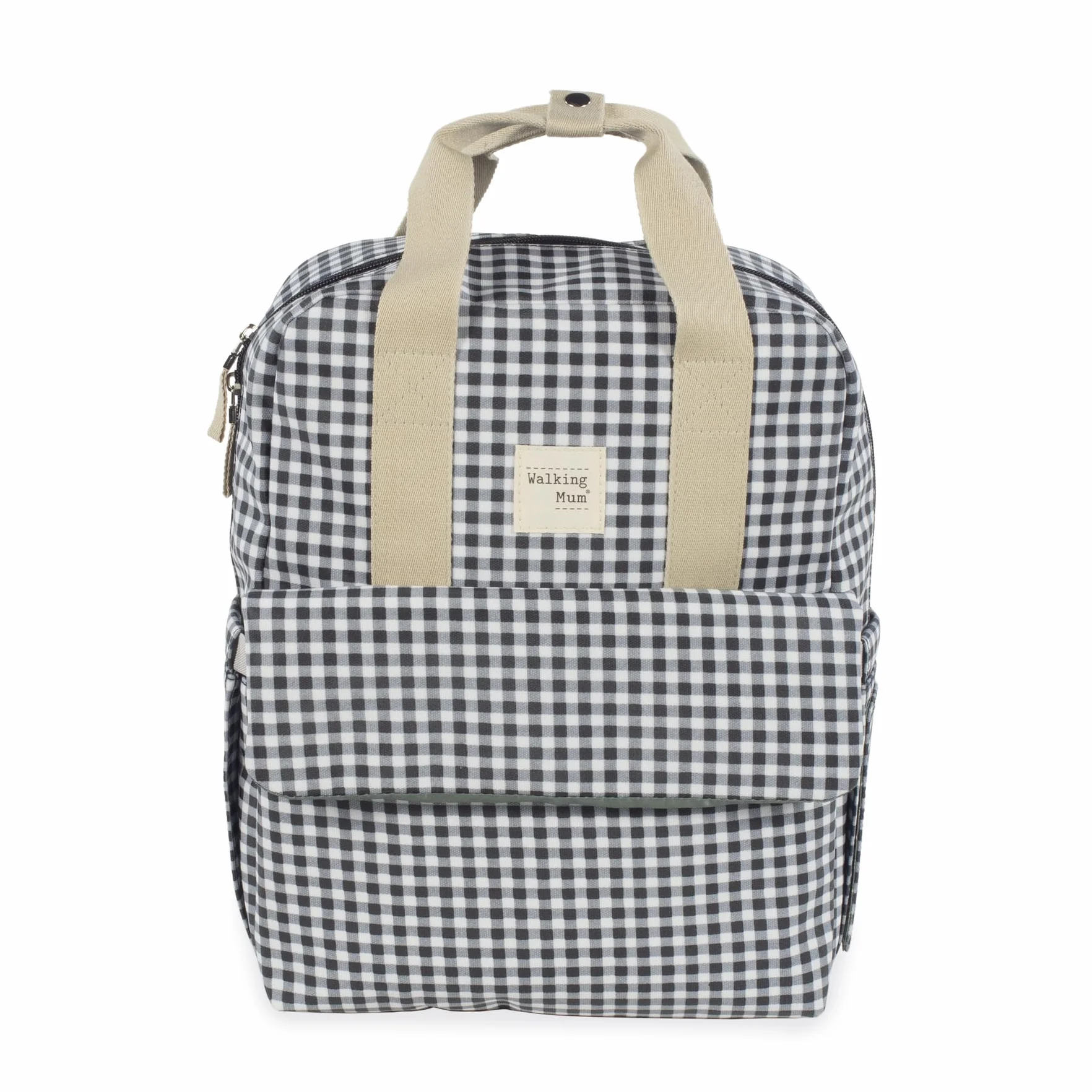 Borsa zaino I Love Vichy per passeggino, nero, 37x28x12 cm