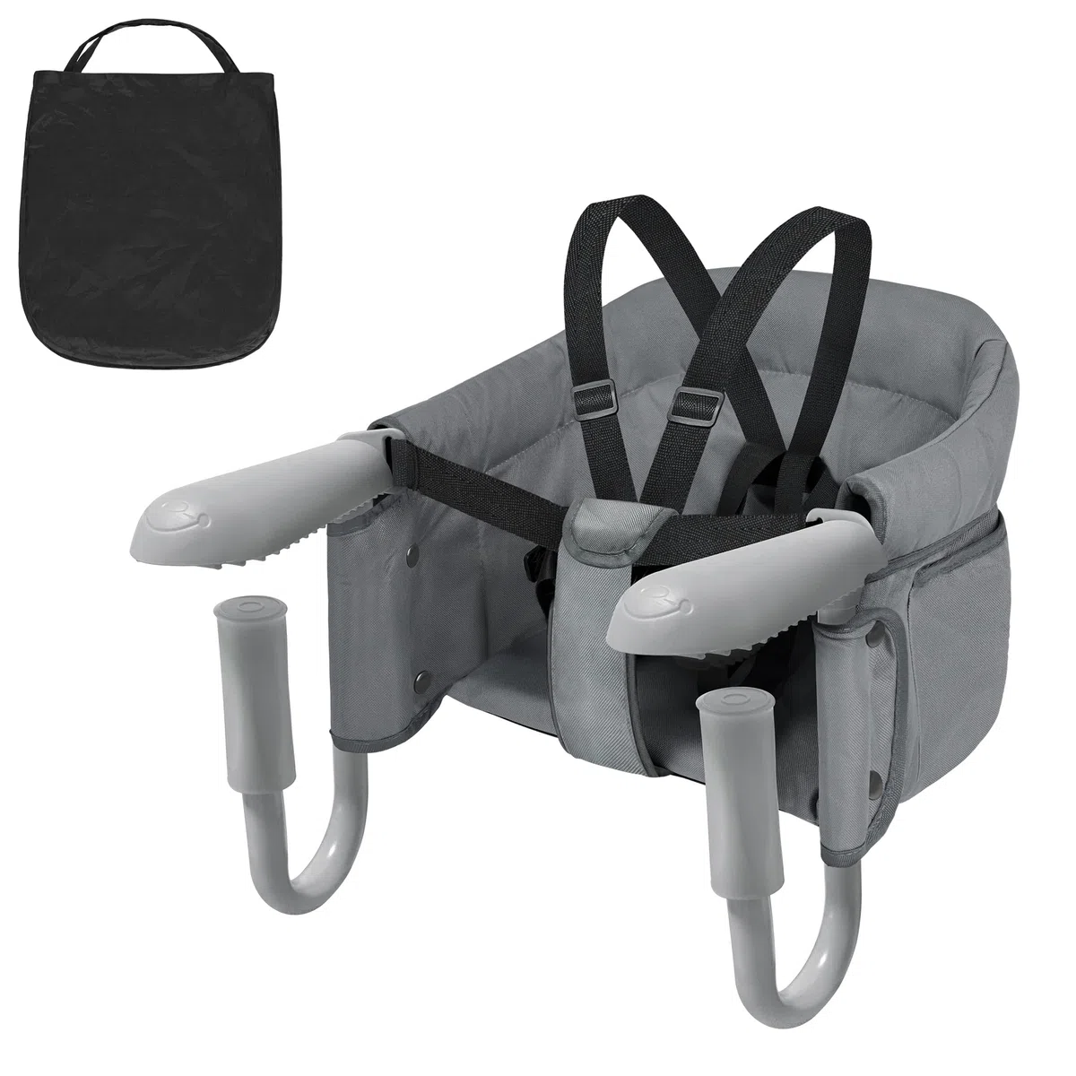 UISEBRT Seggiolino da Tavolo Pieghevole, Seggiolone per Bambini con Altezza Regolabile, Seggiolino con Morsetto Antiscivolo e Cintura di Sicurezza, Seggiolone Portatile per Bambini per Viaggi e Casa