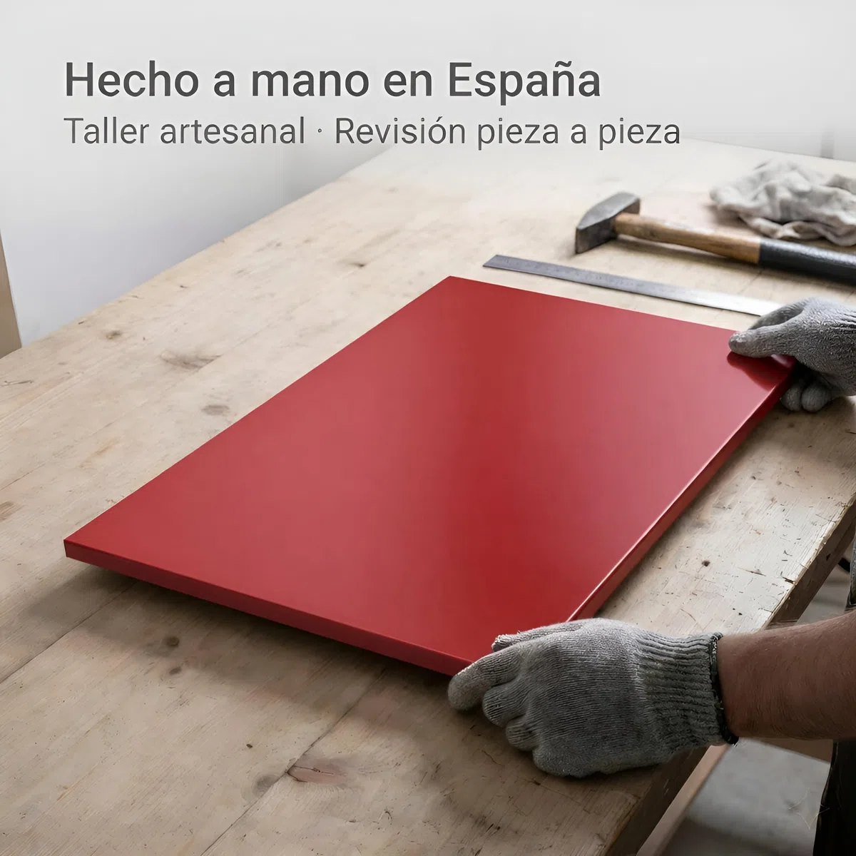 Copri induzione piano cottura e vetroceramica (non GAS). 55 x 33 x 2,5 cm. Fatto a mano in Spagna. Massima resistenza. Copripiano cottura ad induzione, copertura piano cottura. (1, Rosso)