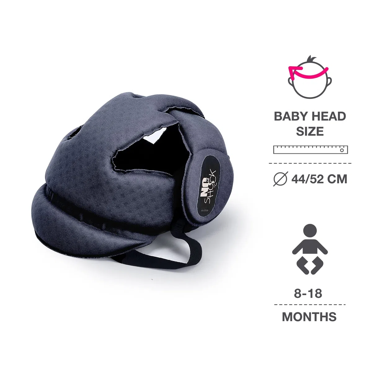 OKBABY Casco Protettivo per Bambino - Caschetto di Protezione per Gattonamento - per Bambini 8-18 Mesi (taglia 44-52)