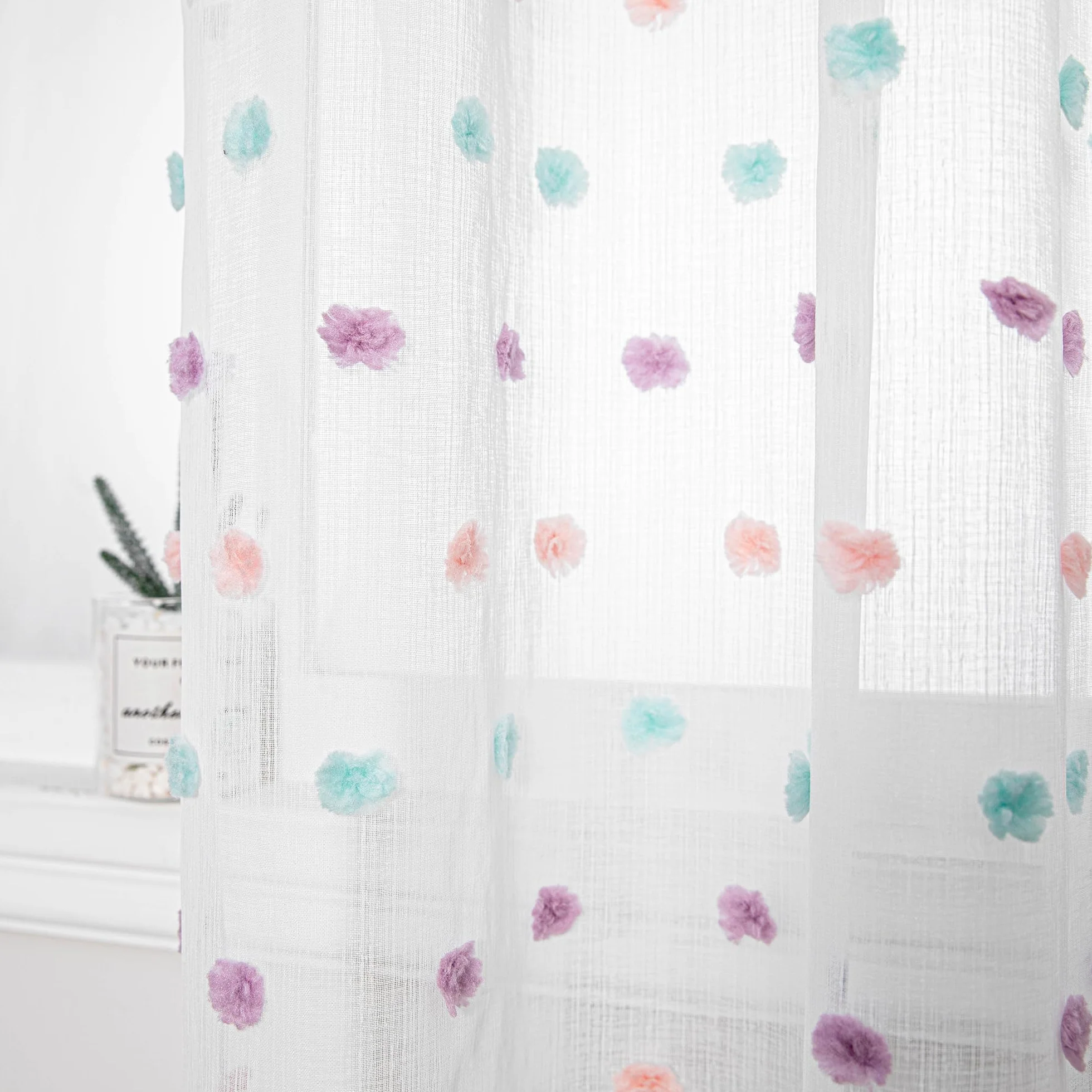 Tende con occhielli per camera dei bambini in voile moderne semitrasparenti MYSKY HOME