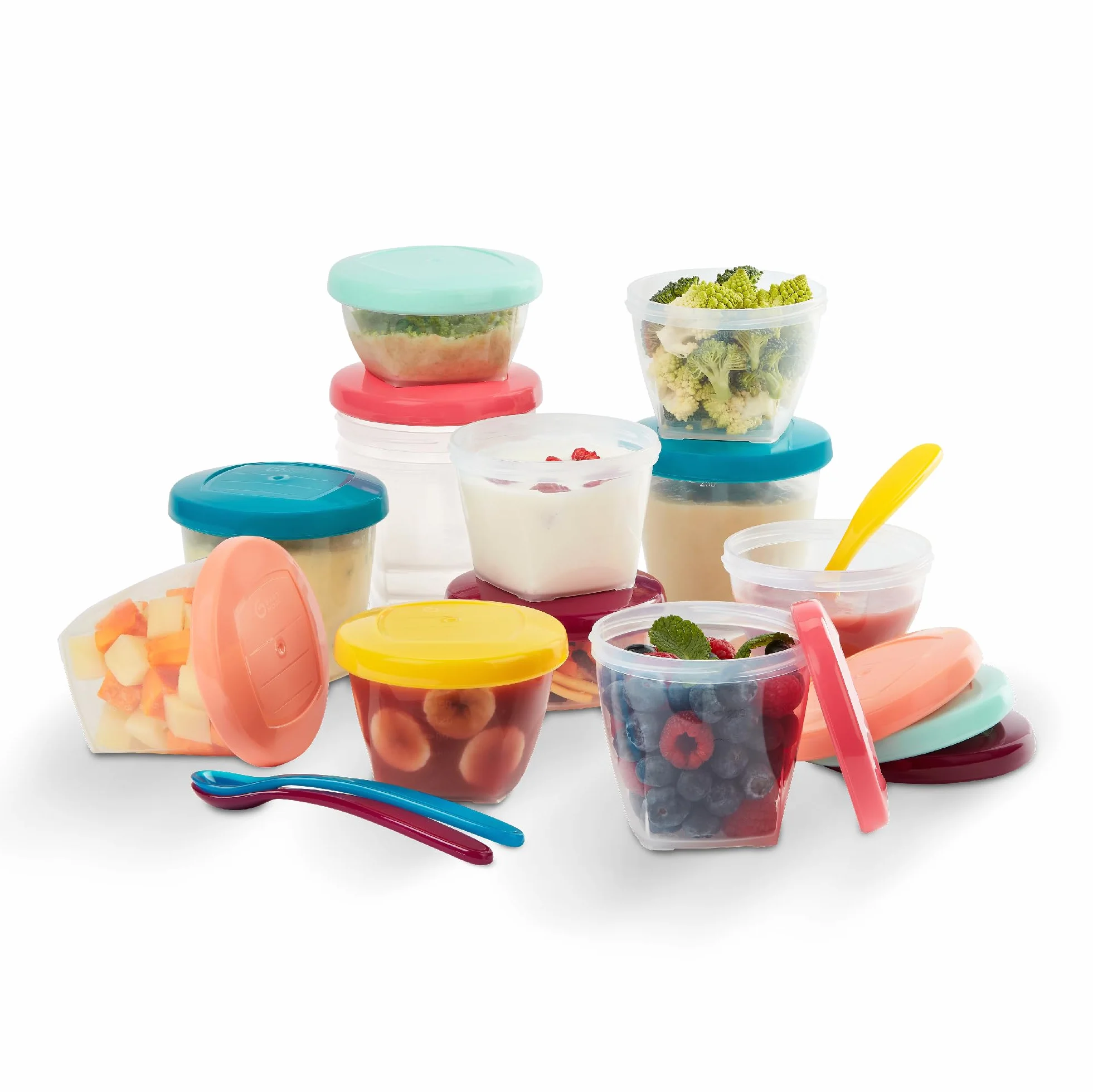 Babymoov Babybols Multi Set Vasetti Ermetici Conservazione Pappe 3x120ml 3x180ml 6x250ml 3 Cucchiai flessibili