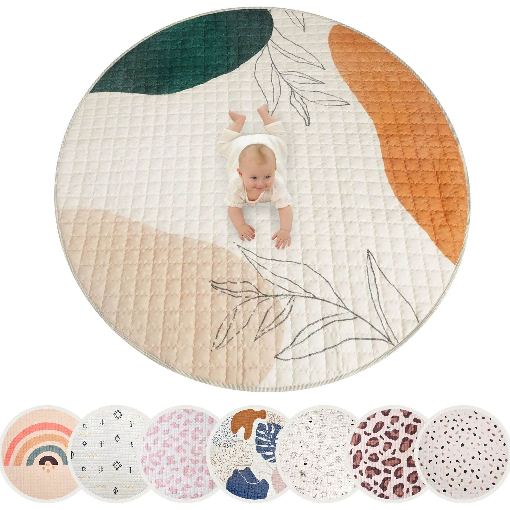 Hakuna Matte Grande Tappeto morbido bambini Imbottito 150cm - Tappeto Giochi bambini Spesso 1.5cm Design Aquarell - Tappeto neonato con Supporto Antiscivolo per Gattonare, Giocare