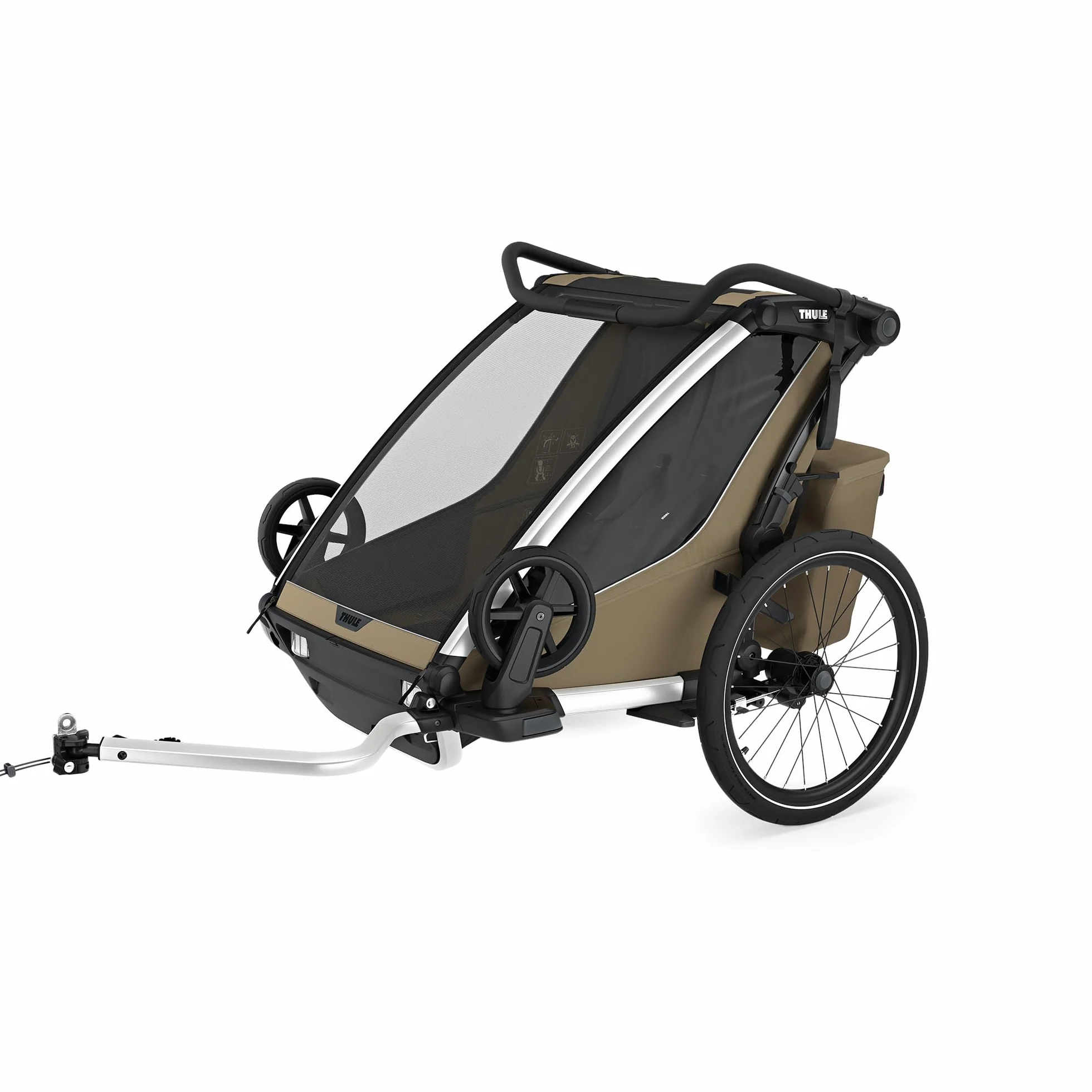 Thule Chariot Cross 2 Rimorchio Multisportivo Da Bici Faded khaki, Double