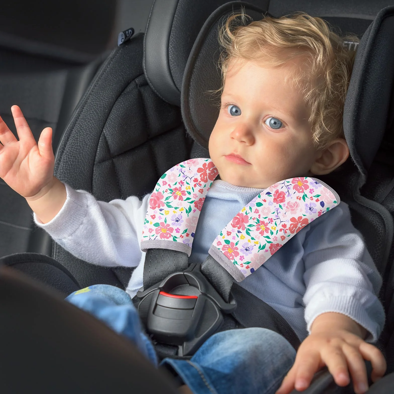 MHJY Copri Cintura di Sicurezza Auto Bambino Copricintura 2 Pezzi Imbottitura Cintura Sicurezza Bambini Protezione Cuscino per Passeggino Neonato Infante Ragazze Ragazzi