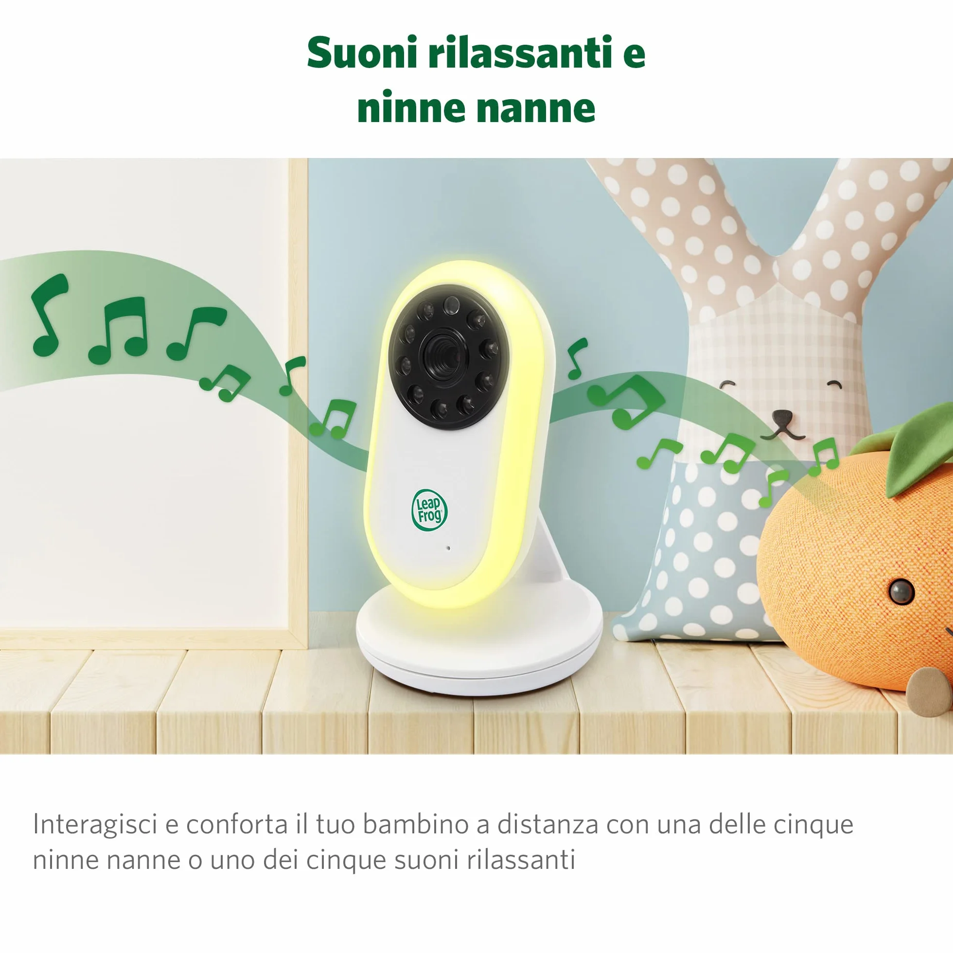 LeapFrog LF2423 Baby Monitor with Night Light Camera, 2600mAh Smart Baby Surveillance Camera with 2.8" IPS Screen, Night Vision, Temperature Monitoring, Two-Way Communication