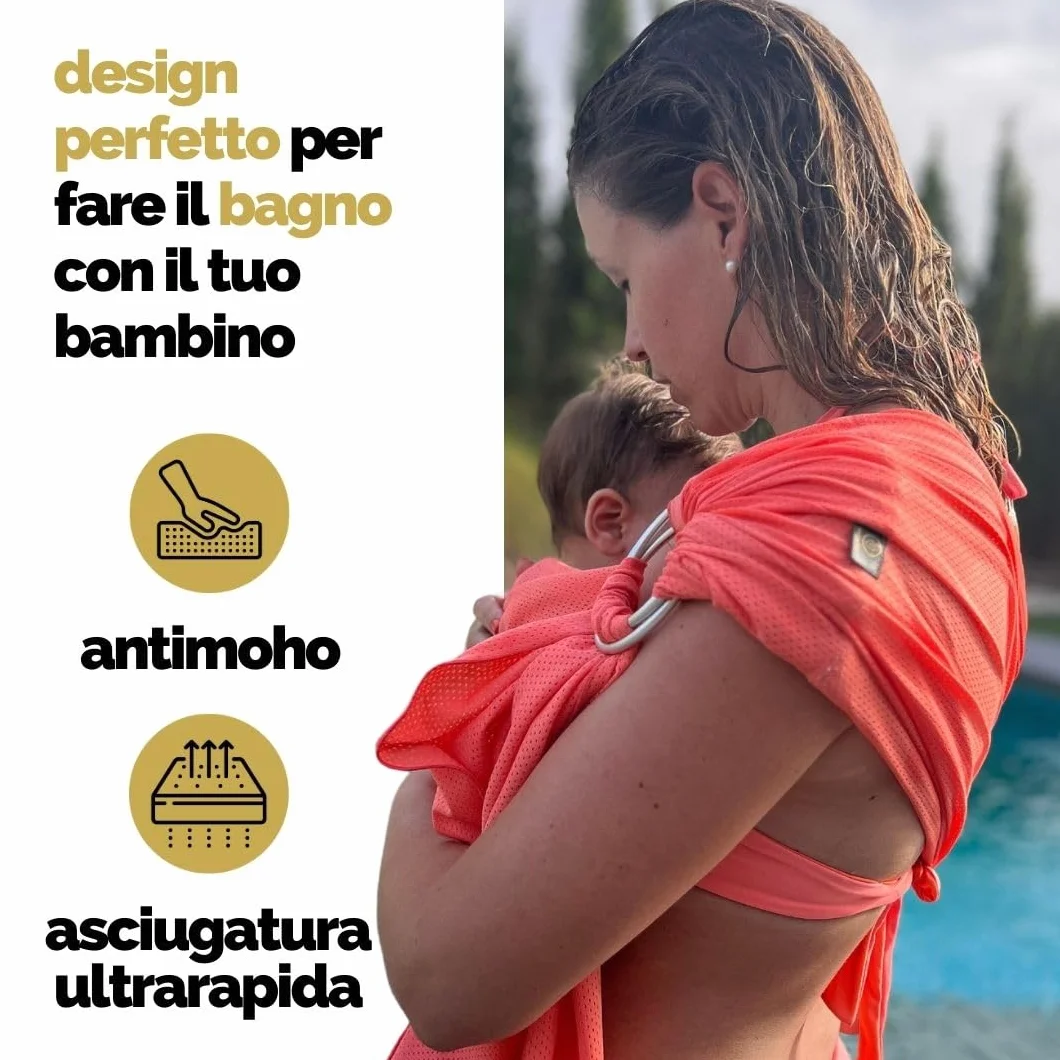 Amarsupiel | Bambino portatore d'acqua | Tracolla Baby Water | | ad asciugatura ultra rapida Marsupio ergonomico | Certificato | OEKOTEX Prodotto in Spagna.