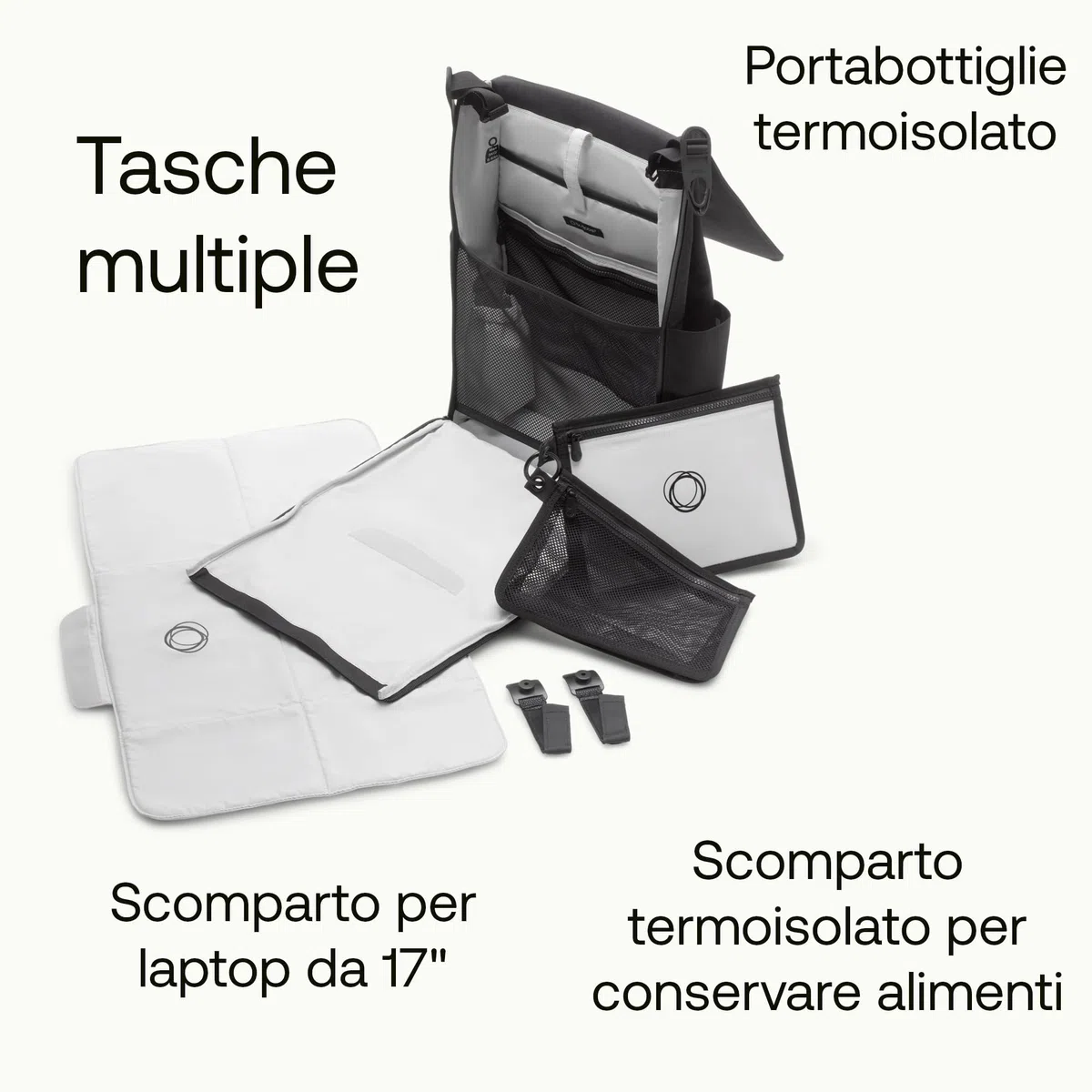 Bugaboo Zaino Fasciatoio, Borsa per il Cambio Sostenibile con Materiali Riciclati, Resistente all'Acqua, Facile da Pulire, Include Materassino per il Cambio e Portabottiglie Termico, Forest Green