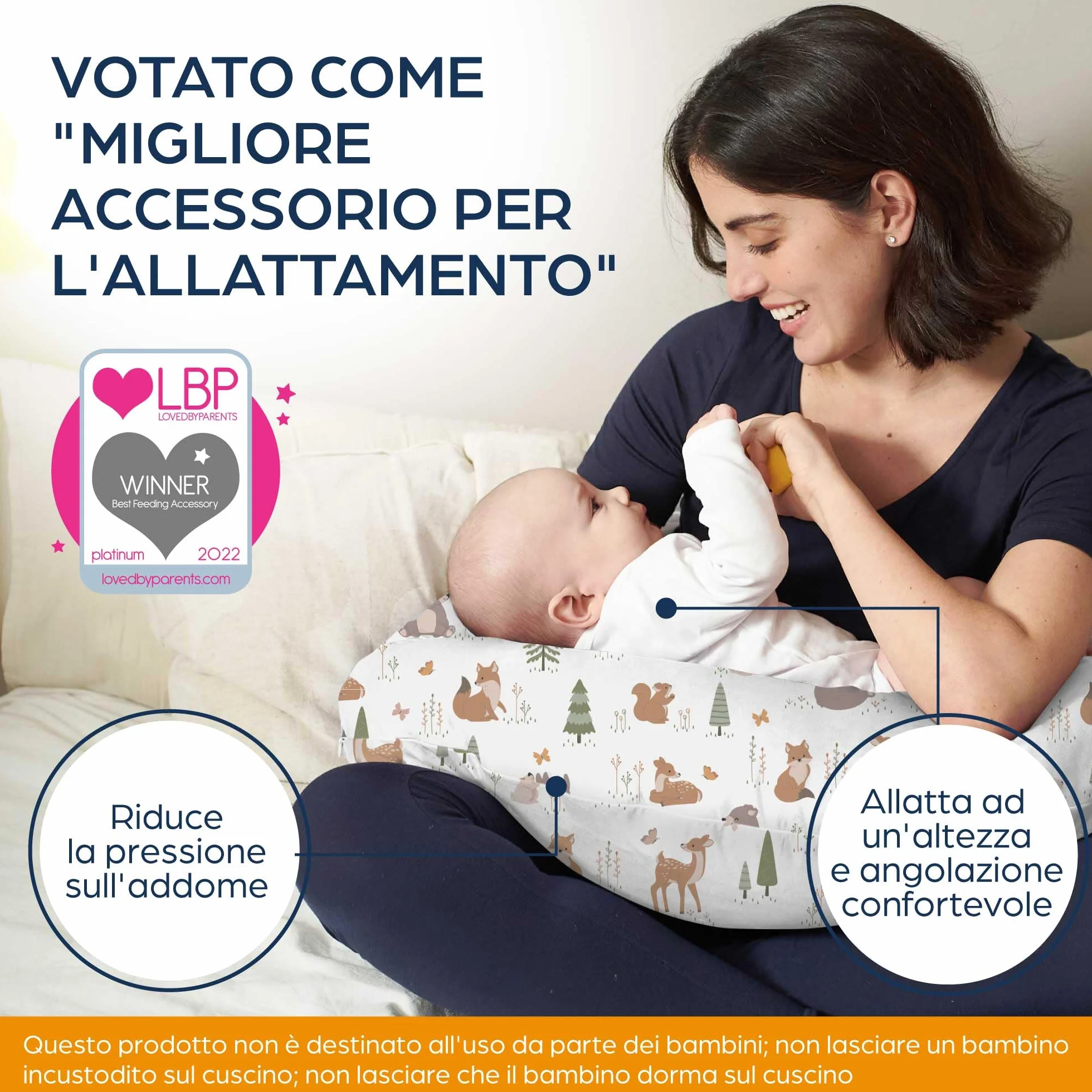 Niimo Cuscino Allattamento e Gravidanza XXL con Federa 100% Cotone, Vincitore Doppio Platino 2022
