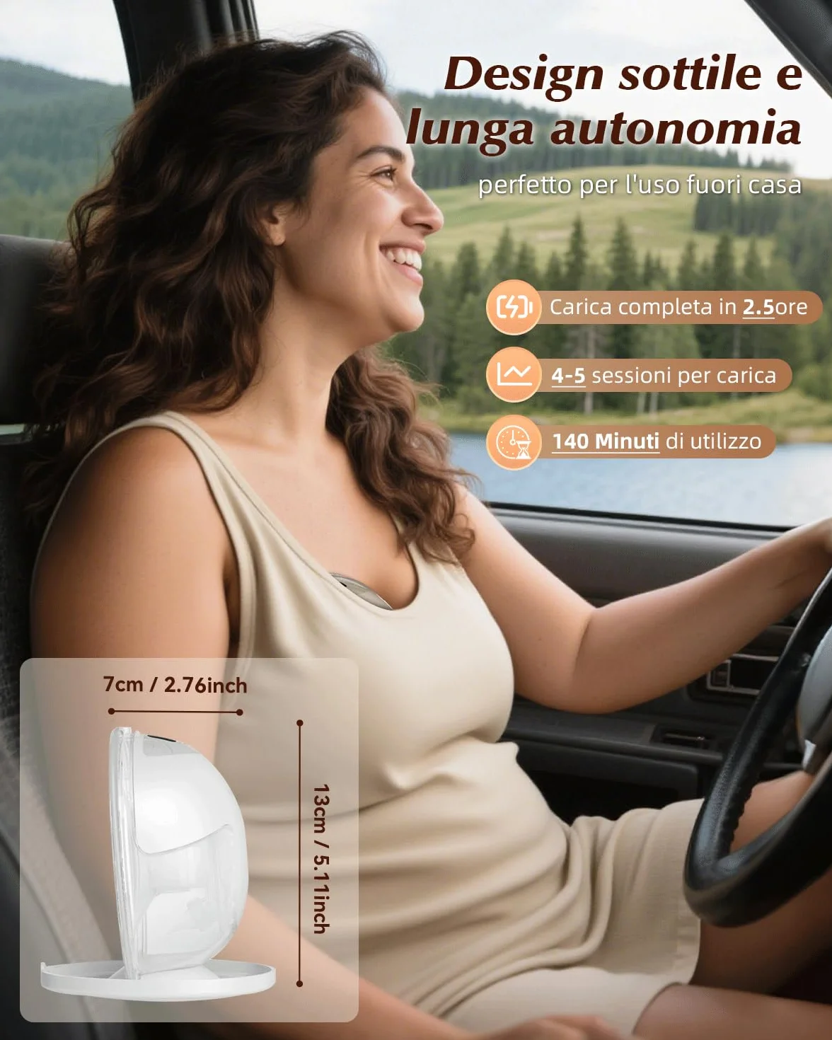 KISSBOBO K5 Tiralatte elettrico doppio 19 livelli 4 modalità 280 mmHg forte aspirazione mani libere bianco 2 pezzi