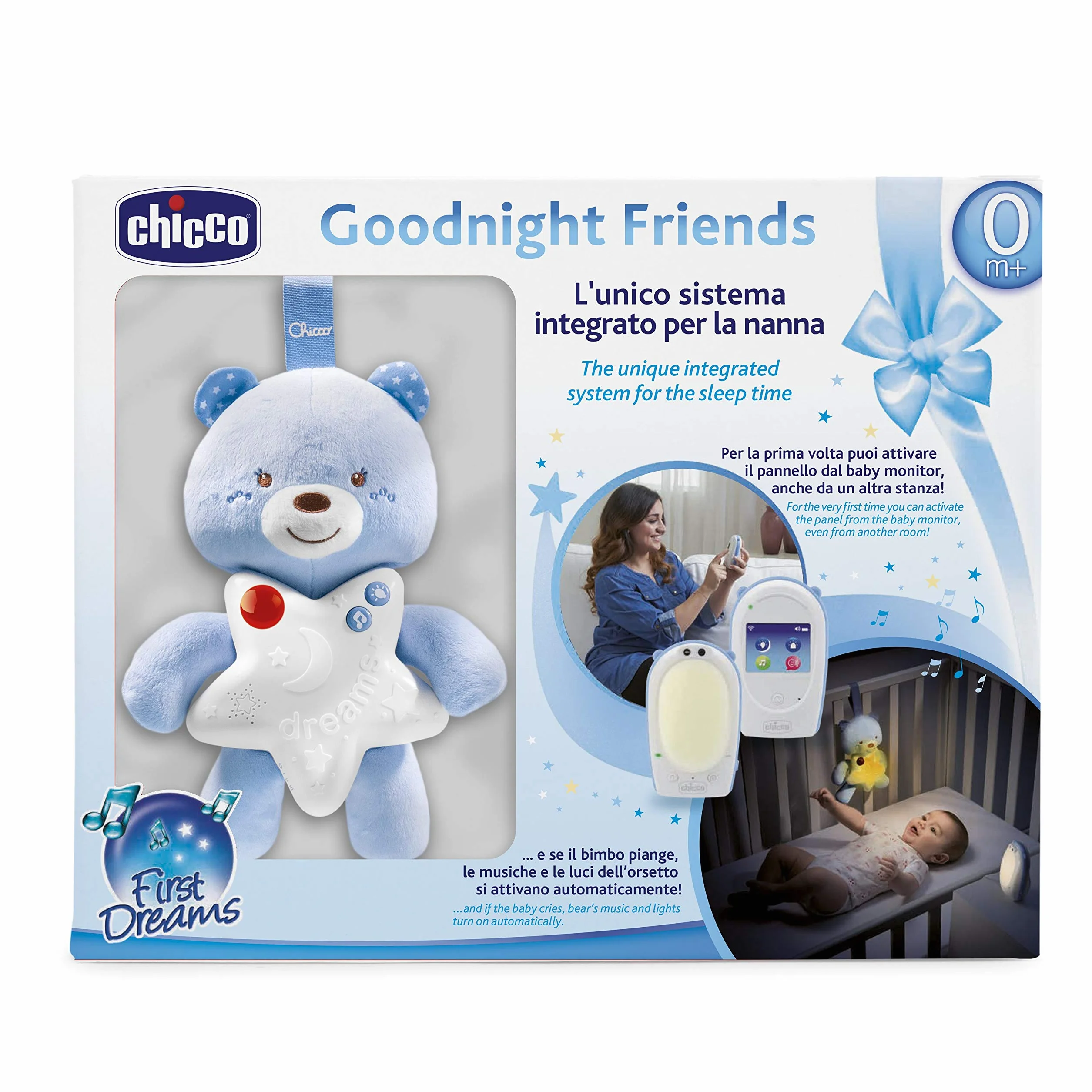 Chicco Baby Monitor Goodnight Friends Bimbo, Azzurro