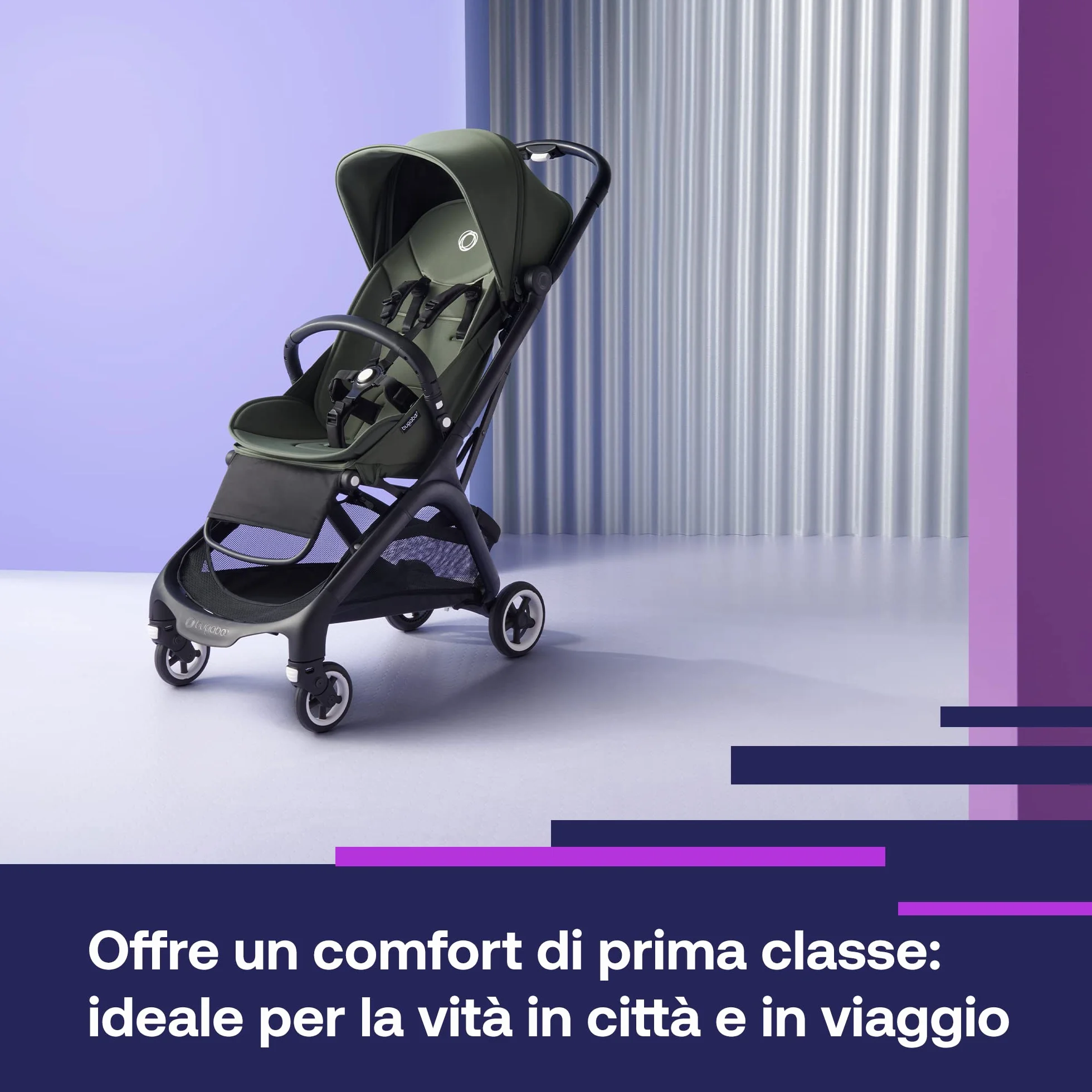 Bugaboo Paraurti a forma di farfalla, bracciolo sicuro per passeggino a farfalla, regolabile, facile da pulire, design minimalista e sostenibile, impugnatura per bambini in crescita, nero