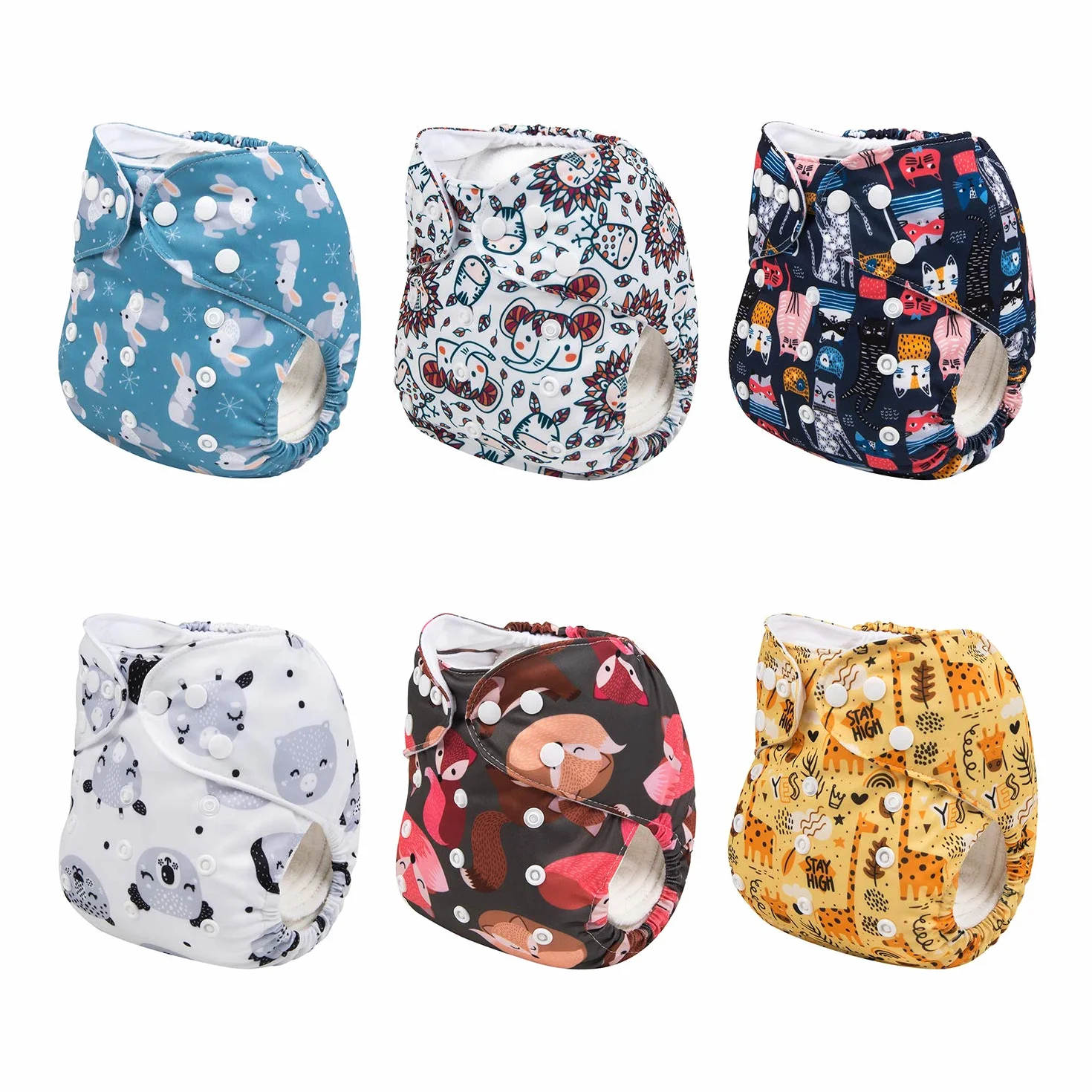 Alva Baby Pannolini lavabili riutilizzabili in tessuto 6 pz 12 inserti