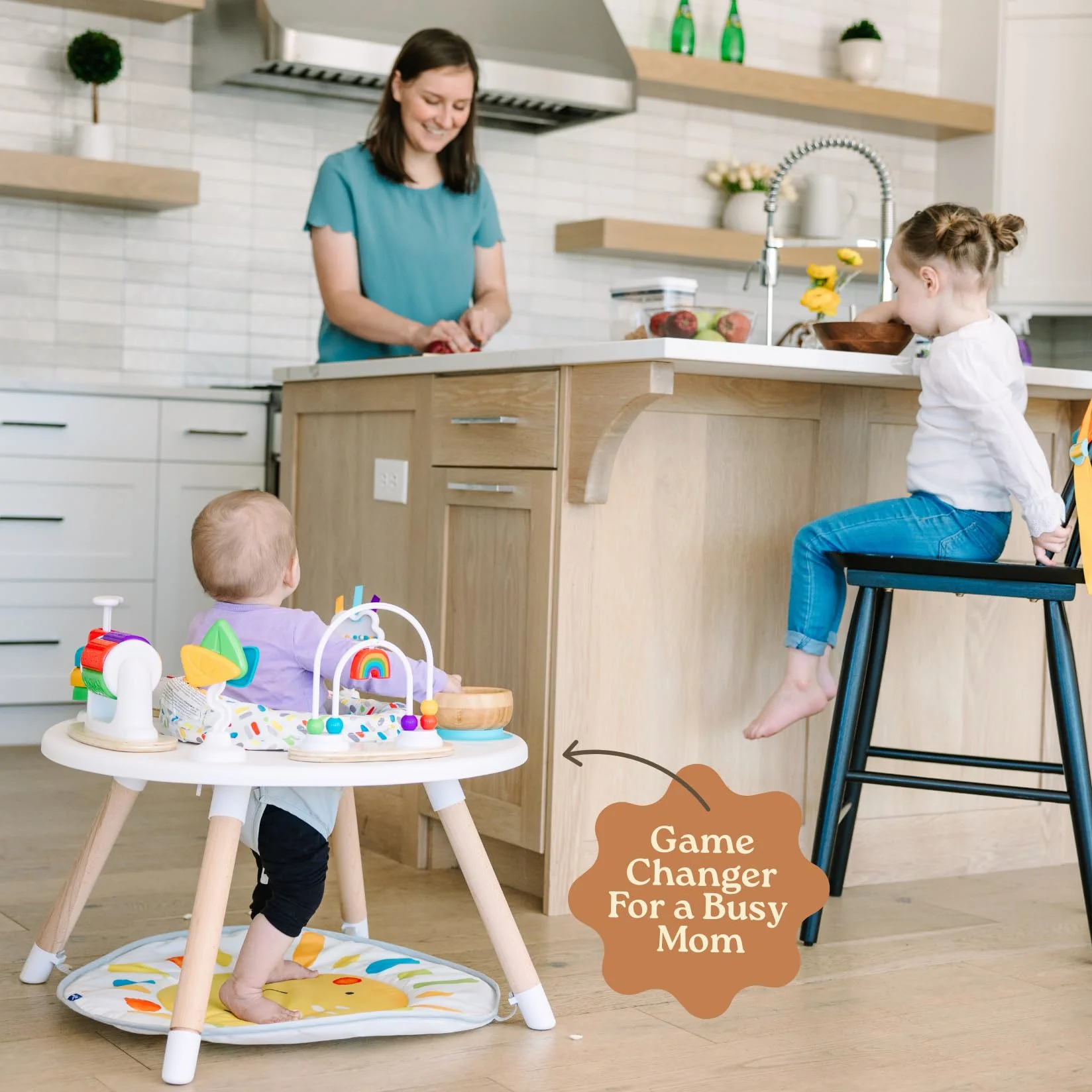 Move2Play Centro attività per bambini 4 in 1 Montessori Tummy Time Exersaucer Jumper Toddler Table