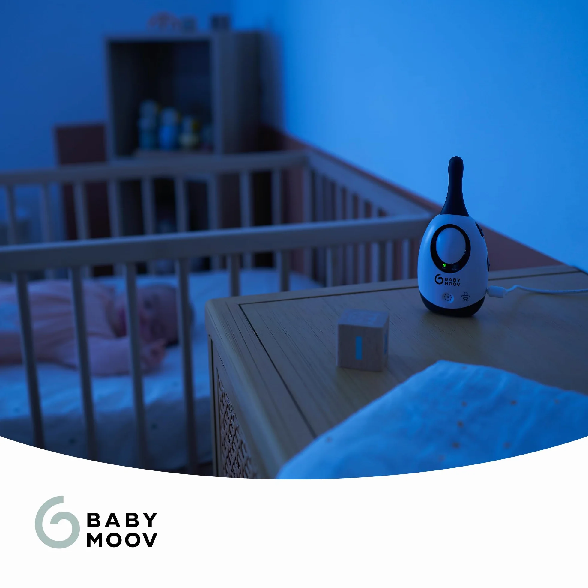 Babymoov Babyphone Simply Care Audio con VOX, doppio allarme, 2 adattatori, portata 300 m, grigio
