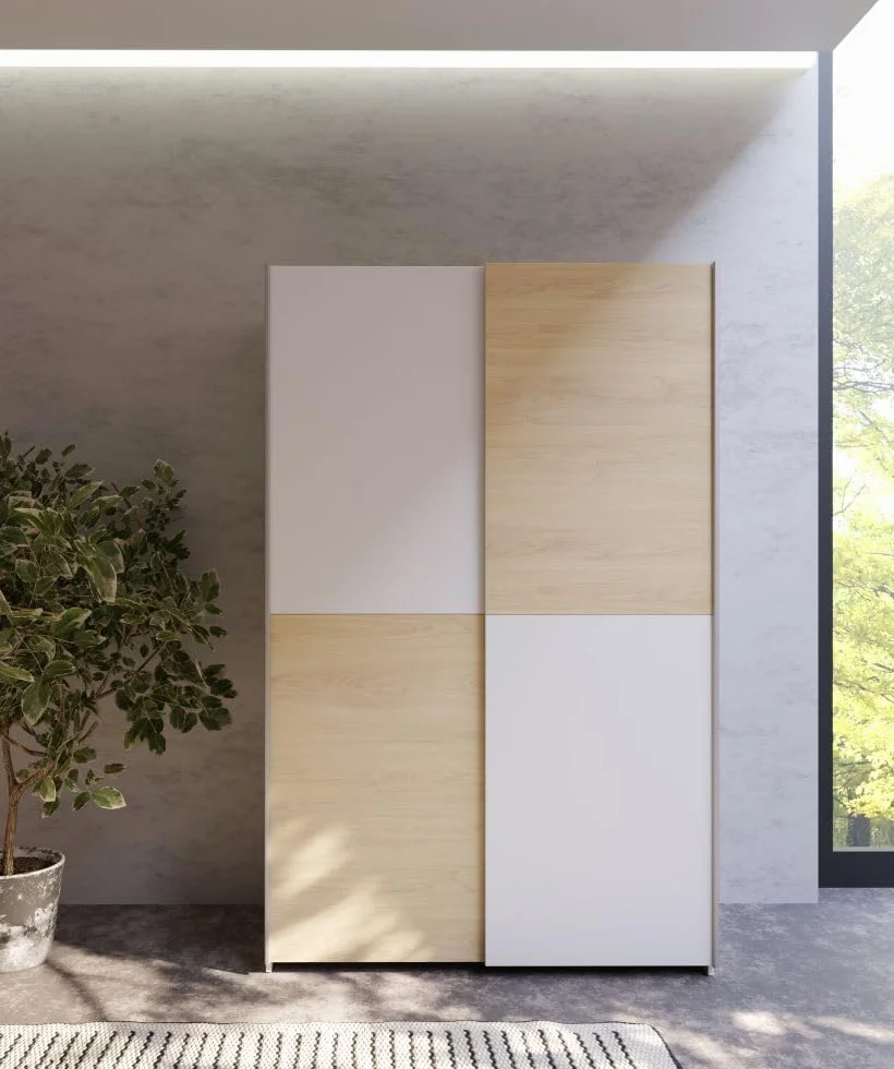 Armadio con ante scorrevoli in legno truciolare 120x191x61 cm AVANTI TRENDSTORE