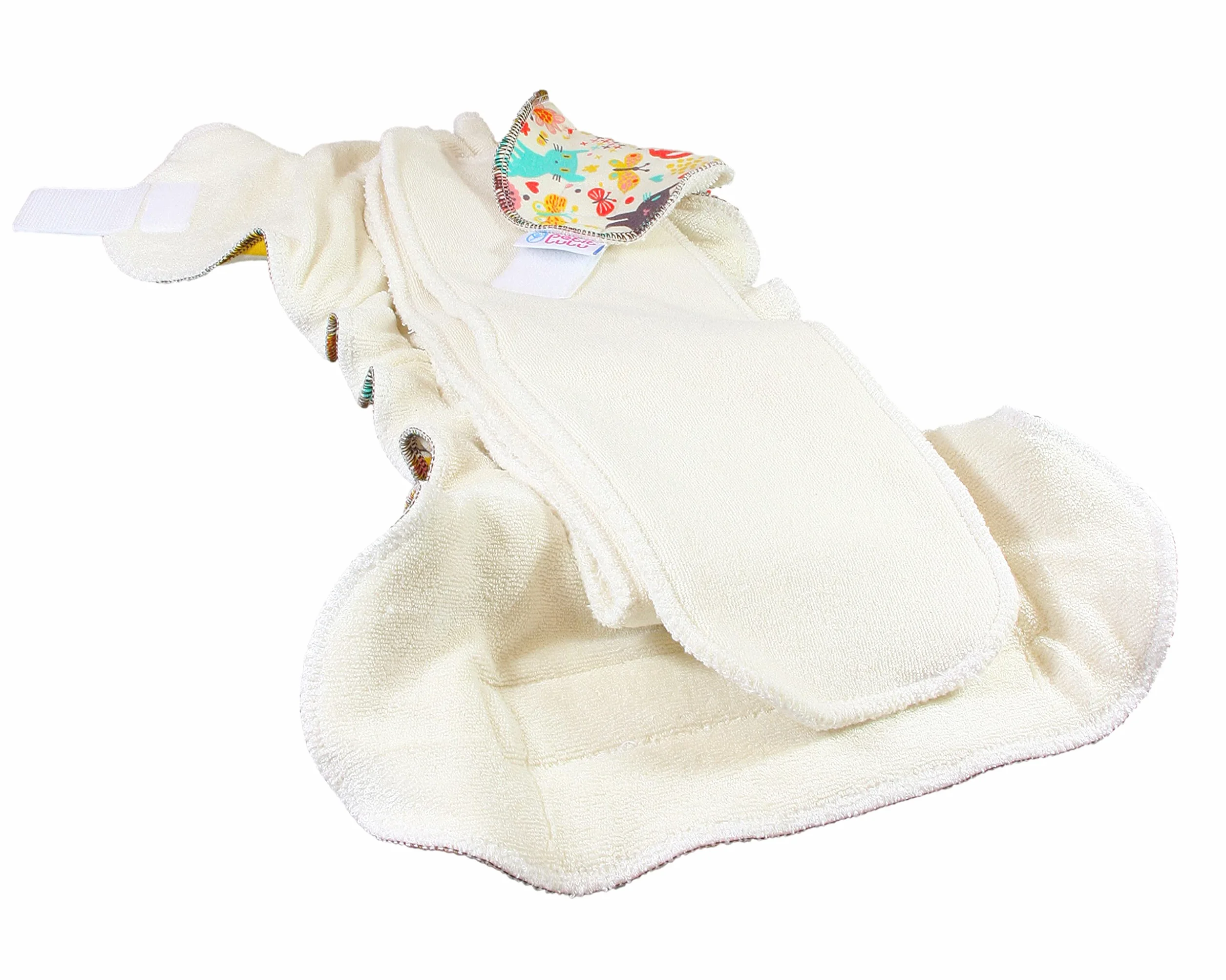 Petit Lulu Pannolino Mutandina Maxi Bambù Fitted Notte | Bottoni | Fluffy Organic | Pannolini di stoffa | Riutilizzabile e lavabile | Pannolini lavabili | Prodotto in Europe (Monkey Business)
