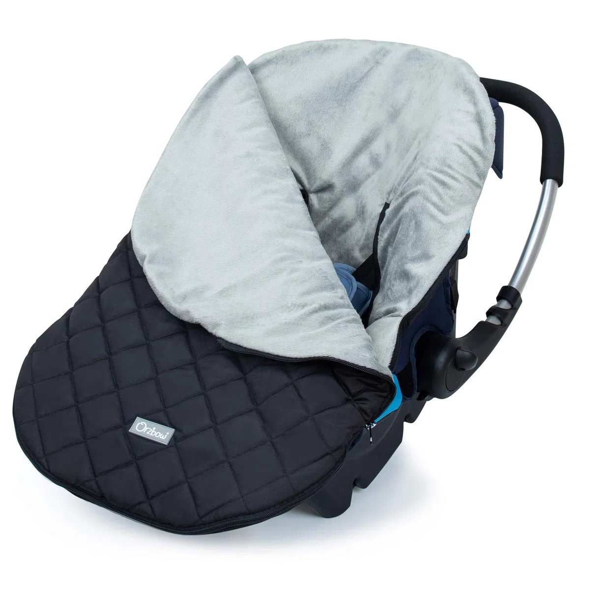 Orzbow Universale Sacco per Ovetto Invernale, Impermeabile Sacco a Pelo Termico per Seggiolino Auto (Maxi-Cosi/Römer/Cybex) con Imbracature a 3 e 5 Punti, Primavera e Autunno, Fodera Corta in Peluche