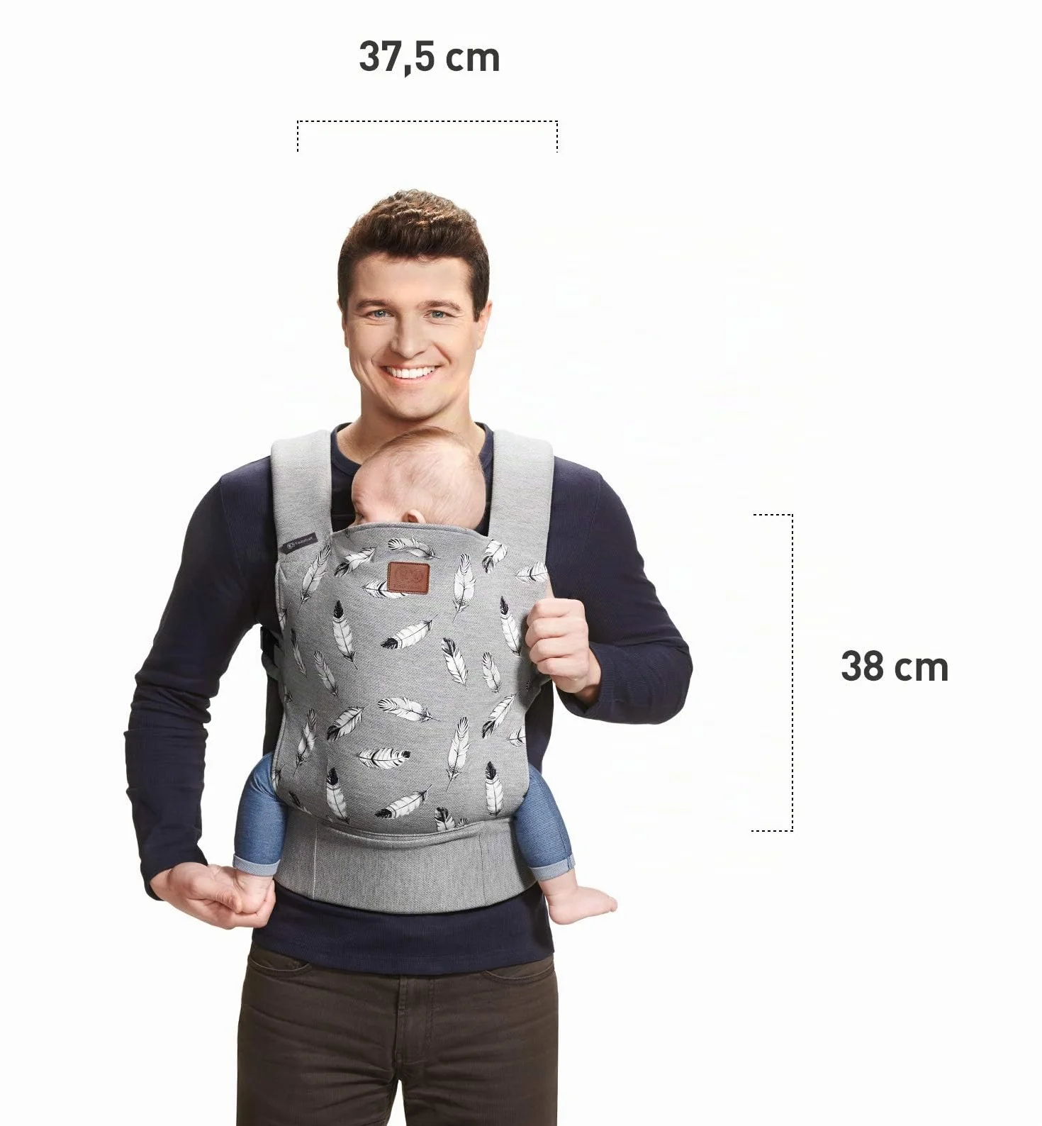 kk Kinderkraft Marsupio Ergonomico Milo, Leggero, Ventrale e Dorsale, Regolabile, Per Bambini da 3 Mesi Fino 20 Kg, Grigio