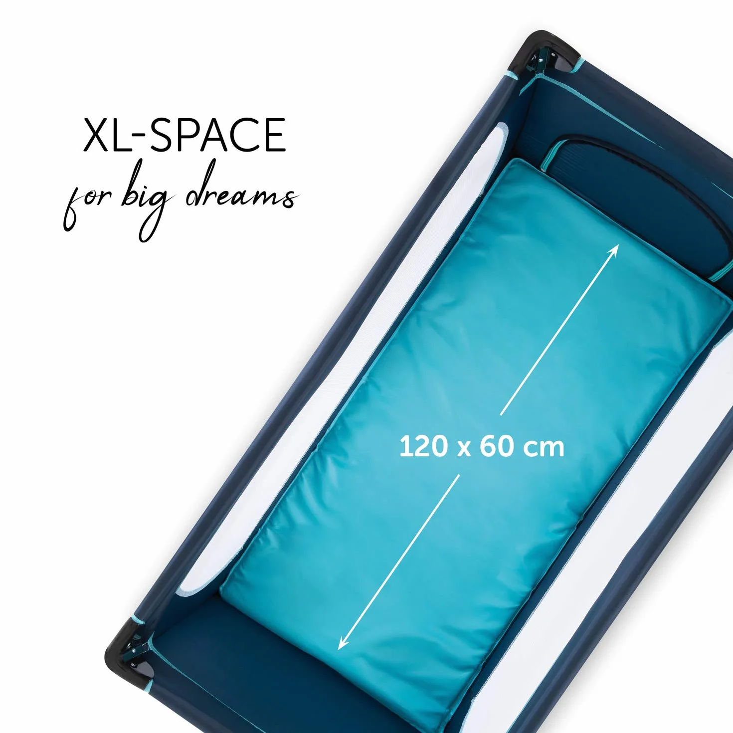 Hauck Lettino da Viaggio Dream N Play Plus 60x120cm Culla Neonato 15kg Navy Aqua