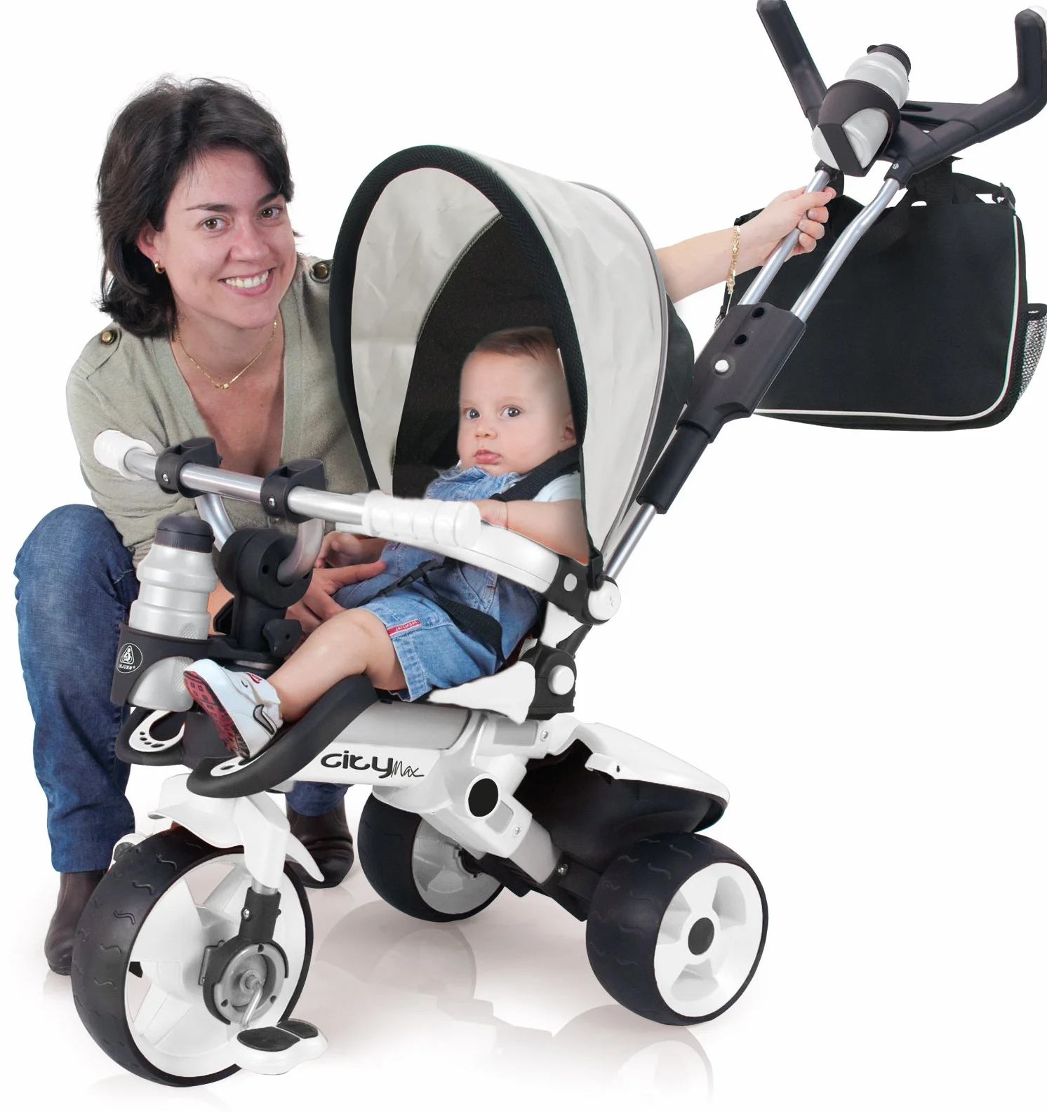 INJUSA Triciclo Passeggino Evolutivo City Max 6 Mesi-3 Anni Bianco