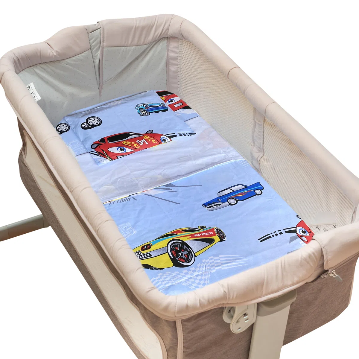 Piumotto Set Lenzuola 4 Pezzi Compatibile Con Next To Me Culle Cosleeping Fianco Letto 50x83 Cm 100% Cotone 1 Piumino 1 Lenzuolo Di Sotto 1 Lenzuolo Copripiumino Sacco 1 Federa Macchinine