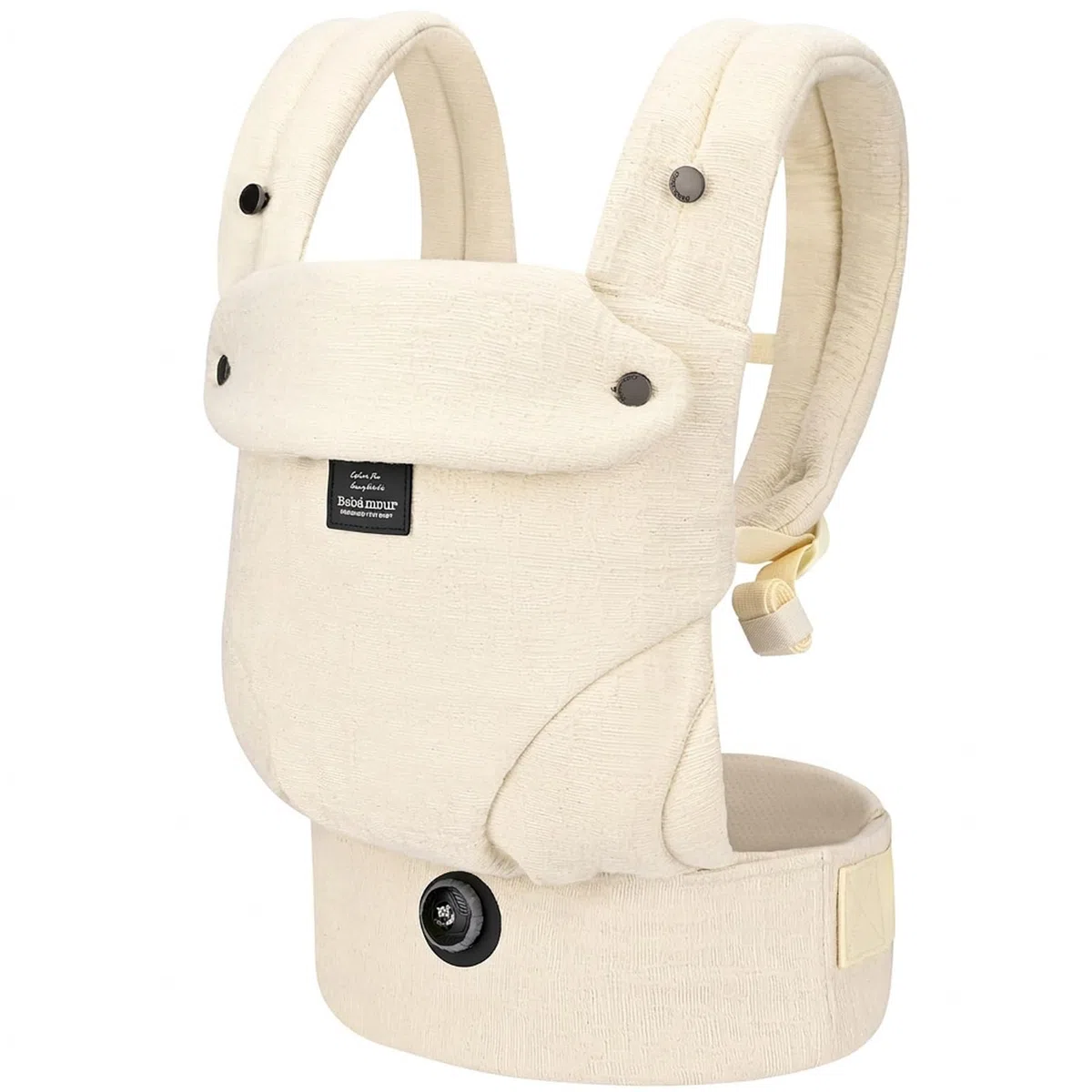 Bebamour Marsupio per bambini da 3,6 a 14,9 kg, ergonomico, confortevole, in cotone, anteriore e posteriore, beige