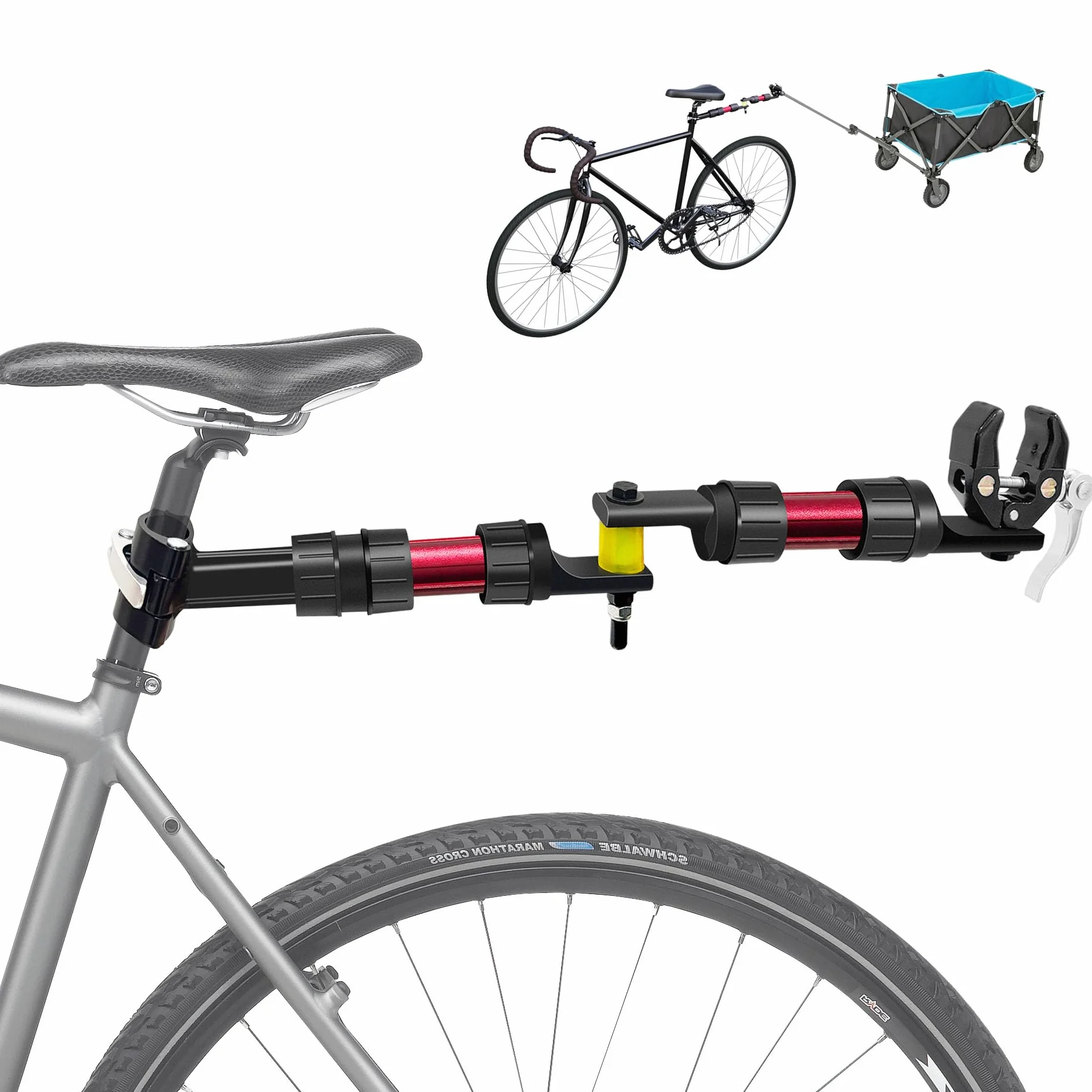 Mimoke Adattatore per Rimorchio per Bicicletta Nylon 27-32 mm Modulare con Smorzamento Sterzo