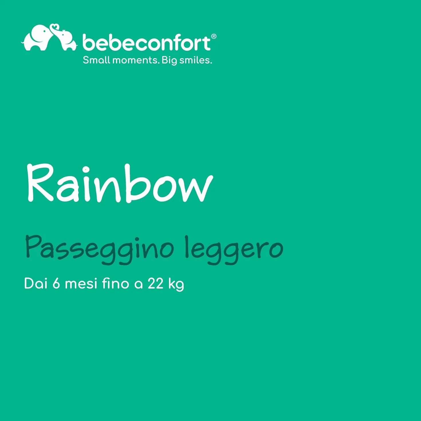 Bebeconfort Rainbow Passeggino Leggero e Reclinabile, Pieghevole, 6 mesi - 4 anni, 22 kg, Mineral Green