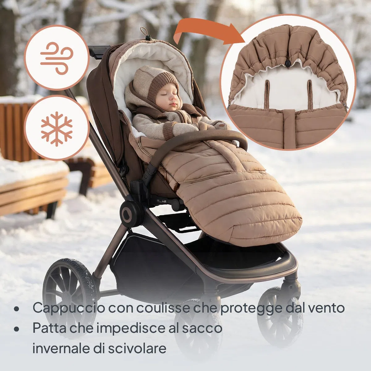 Lionelo Oli Sacco A Pelo Passeggino Invernale Universale Per Passeggino E Navicella, Cinture A 5 Punti, Impermeabile, Caldo, Cerniera, Lavabile In Lavatrice, Imbottitura Anallergica, 101 x 45 cm