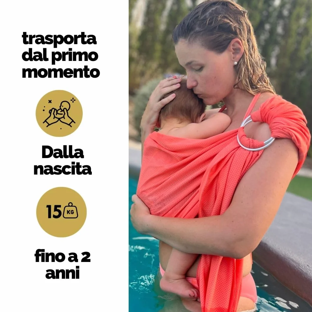 Amarsupiel | Bambino portatore d'acqua | Tracolla Baby Water | | ad asciugatura ultra rapida Marsupio ergonomico | Certificato | OEKOTEX Prodotto in Spagna.
