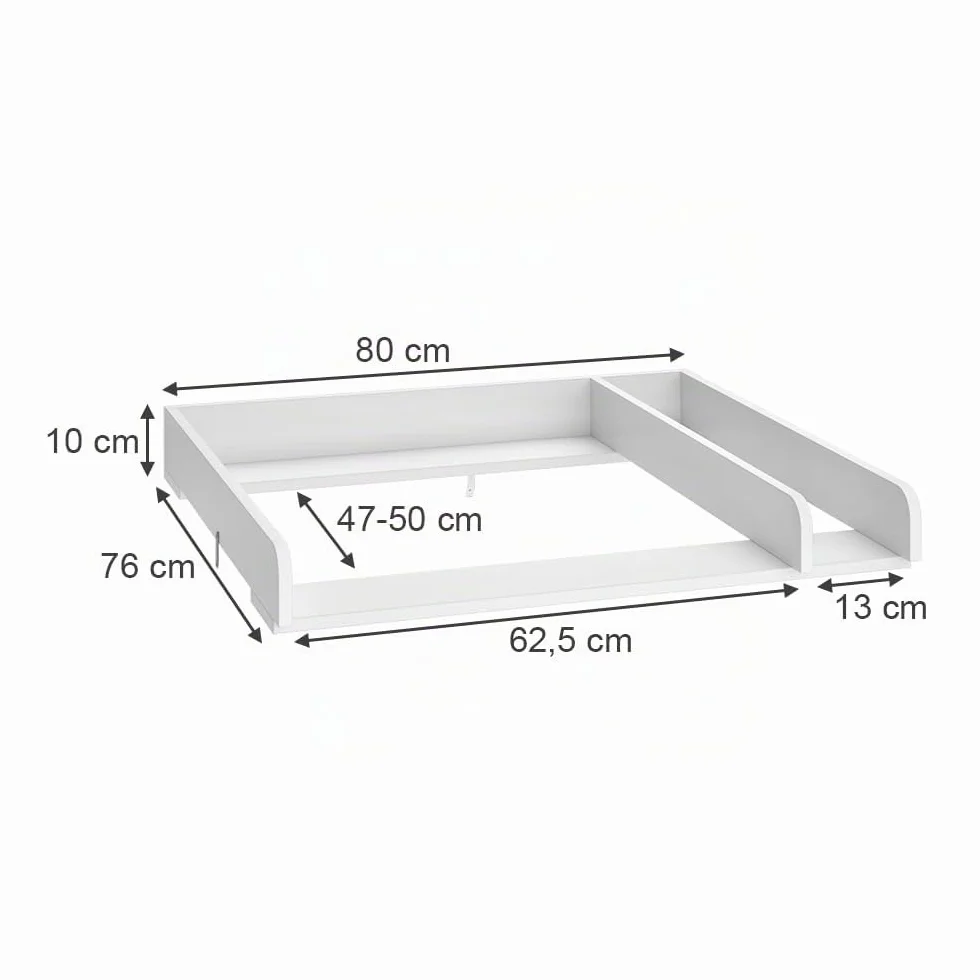 Vicco Piano fasciatoio Wicko Bianco 80 x 76 cm