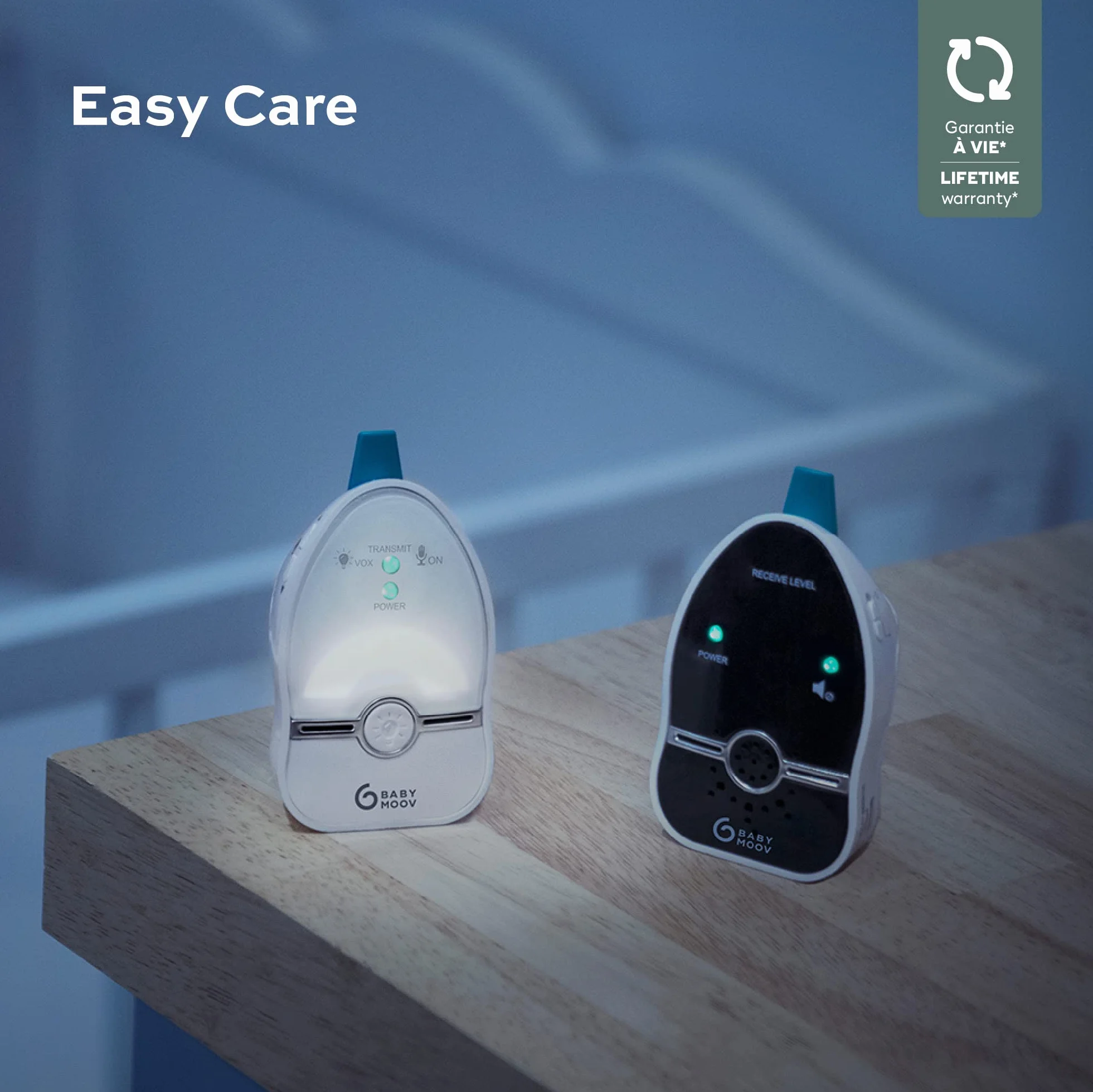 Babymoov Easy Care Babyphone Audio z Luce Notturna, 500 m