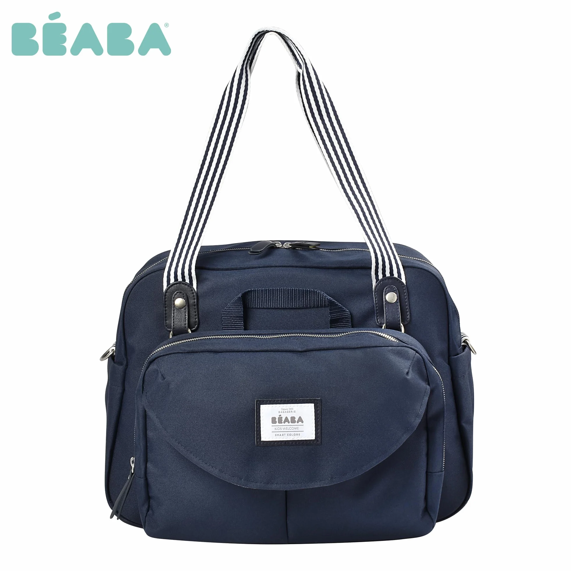 BÉABA Borsa Fasciatoio Genève II Borsone Pannolini Materassini Cambio Neonato Modulabile Taschino Isotermico Pasti Sistema Aggancio Passeggino Blu