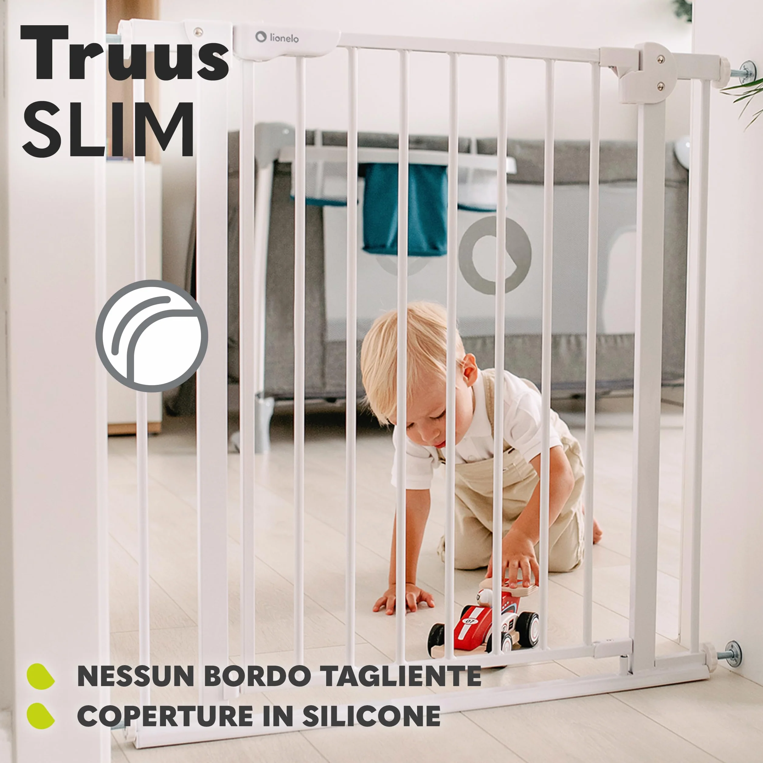 LIONELO Truus Slim Cancelletto di sicurezza, Larghezza regolabile 75-105 cm, Altezza 77 cm, Autobloccante