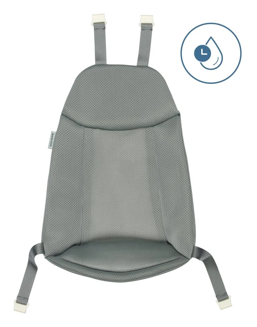 Maxi-Cosi Indigo Plus - Vasca da bagno pieghevole con inserto per neonato, 0-4 anni, spaziosa vasca da bagno mobile per bambini, termometro HighSense integrato, gancio pieghevole, sage green
