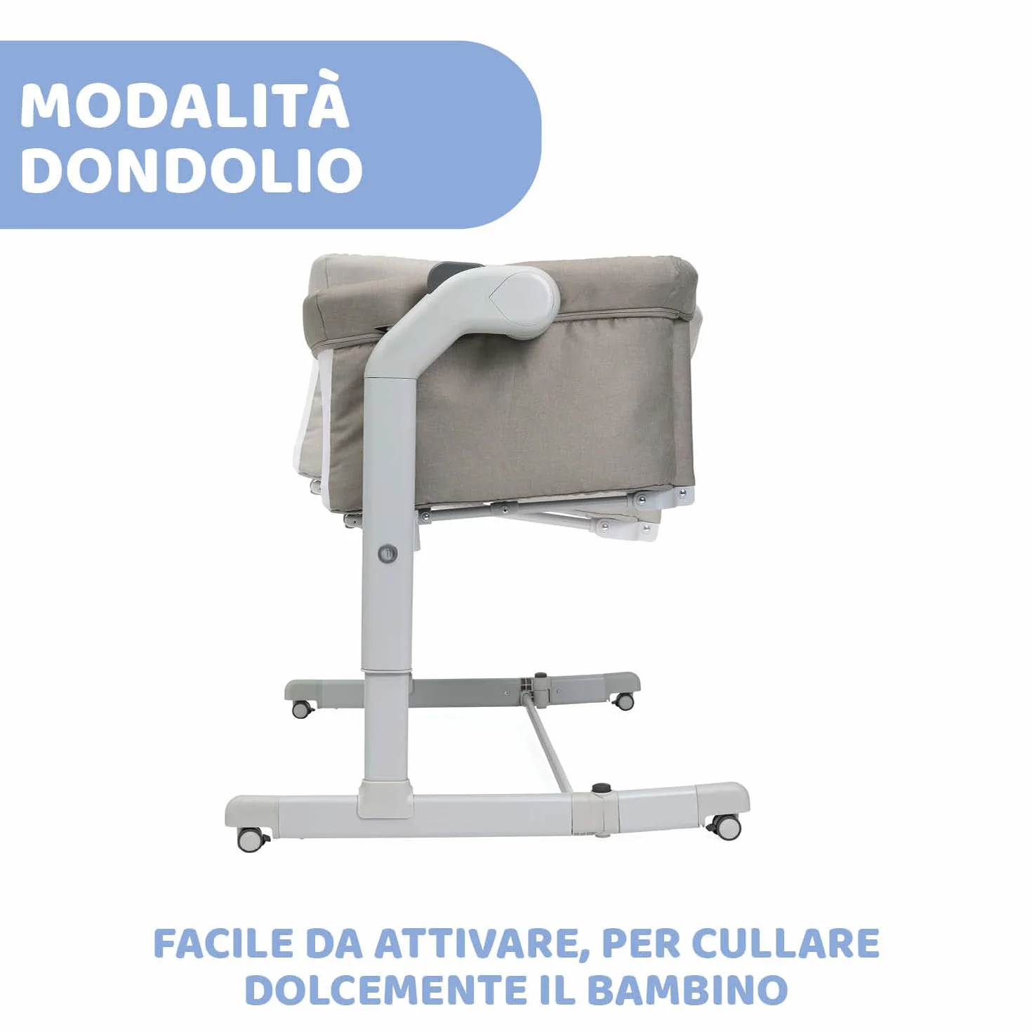 Chicco Next2Me Magic Evo Culla Neonato Fianco Letto Dondolo Spondina Apribile 11 Livelli Altezza Regolabile 4 Ruote Materasso Borsa Viaggio Beige