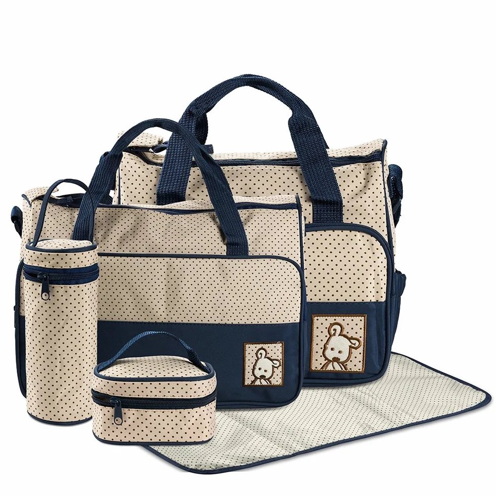 FREESOO Set di 5 zaini per pannolini, borsa da viaggio con molte tasche, tracolla regolabile