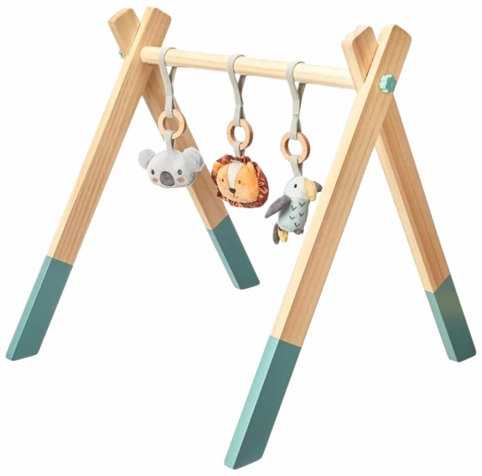 Nuby Animal Adventures Palestra da Gioco in Legno con Giocattoli Sviluppo Sensoriale