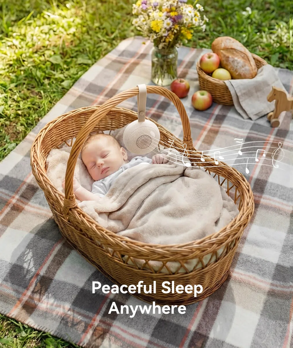 Dreamegg Macchina Rumori Bianchi per Neonato Portatile, White Noise Machine con Materiali Sostenibili, Ninna Nanna per Bambini, 21 Suoni Calmanti, Timer 30/60/90 min, 1800mAh, Ricaricabile USB