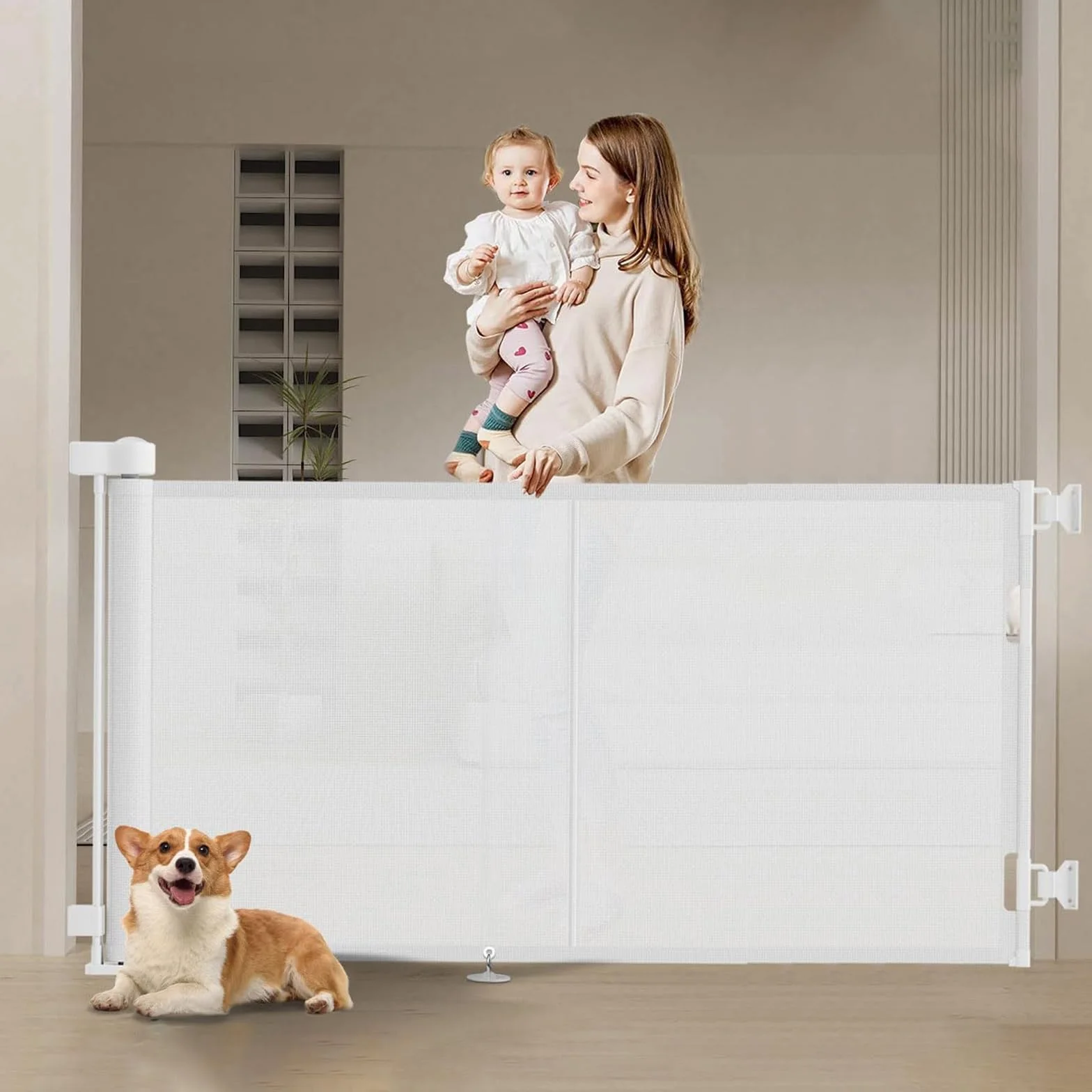Cancelletto estensibile per scale 0-200 cm Barriera di sicurezza per bambini arrotolabile