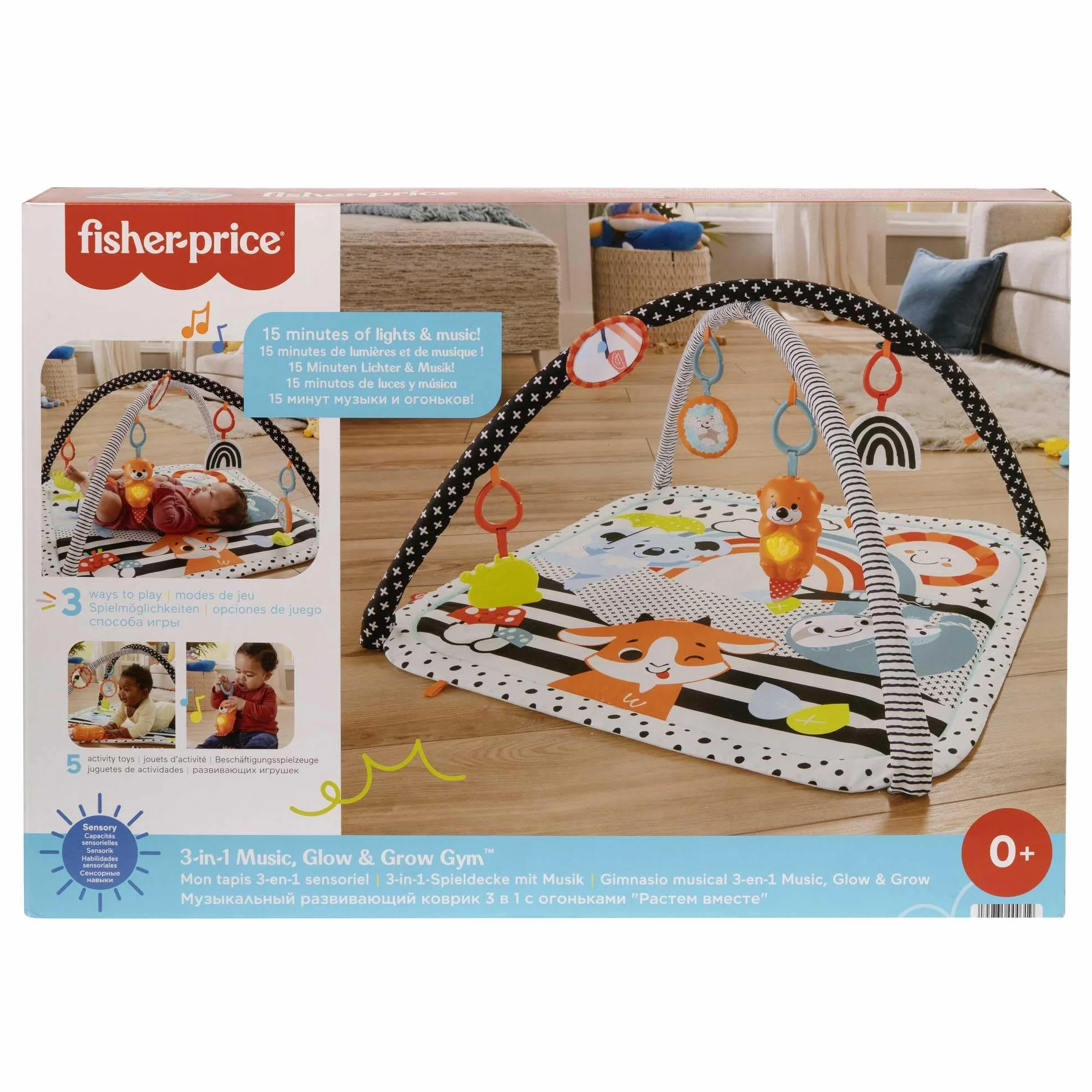 Fisher-Price Palestrina Musicale 3 in 1 per neonati con luci e suoni, giocattolo sensoriale 0+ anni HPF39
