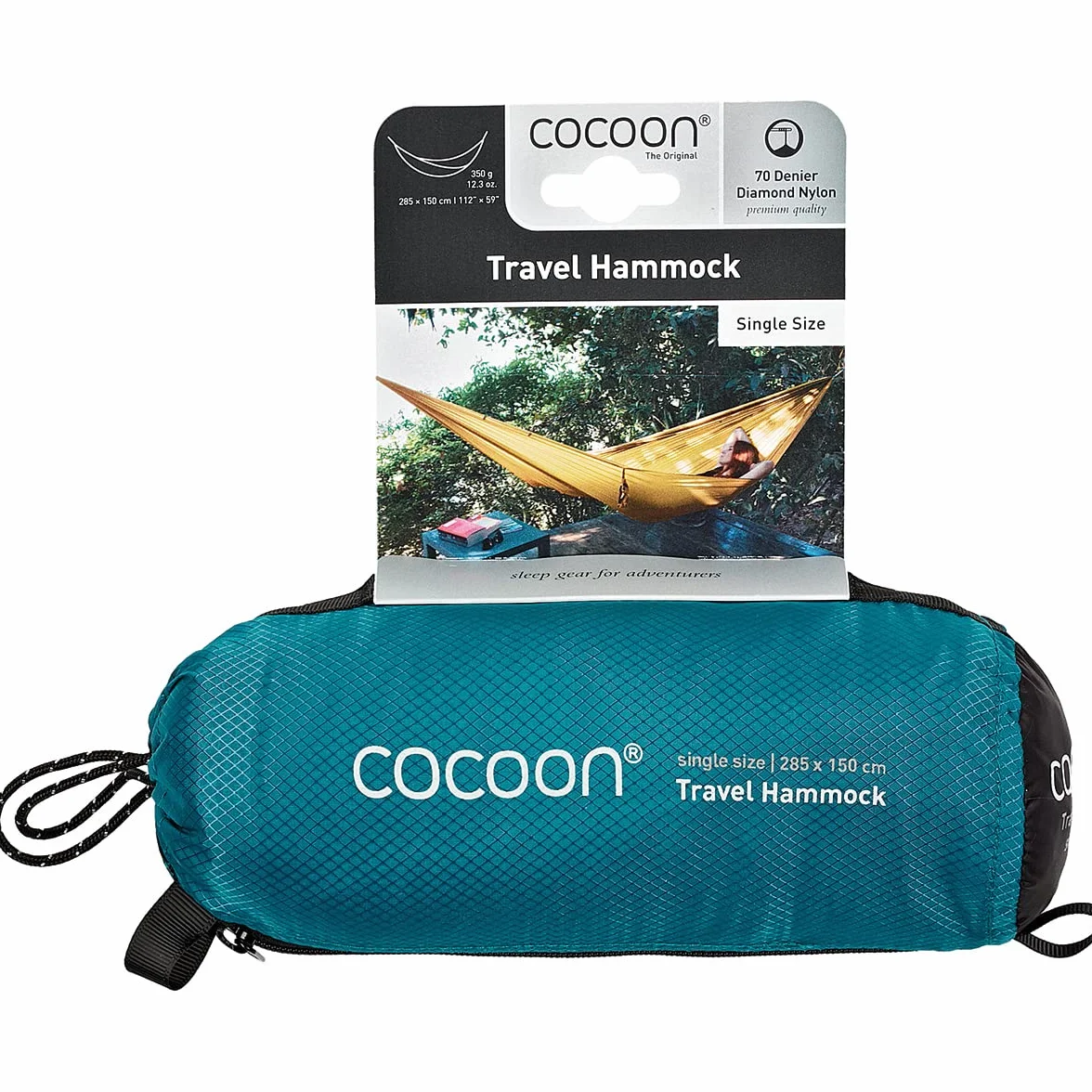 Cocoon Hammock da viaggio, taglia unica, verde islandese