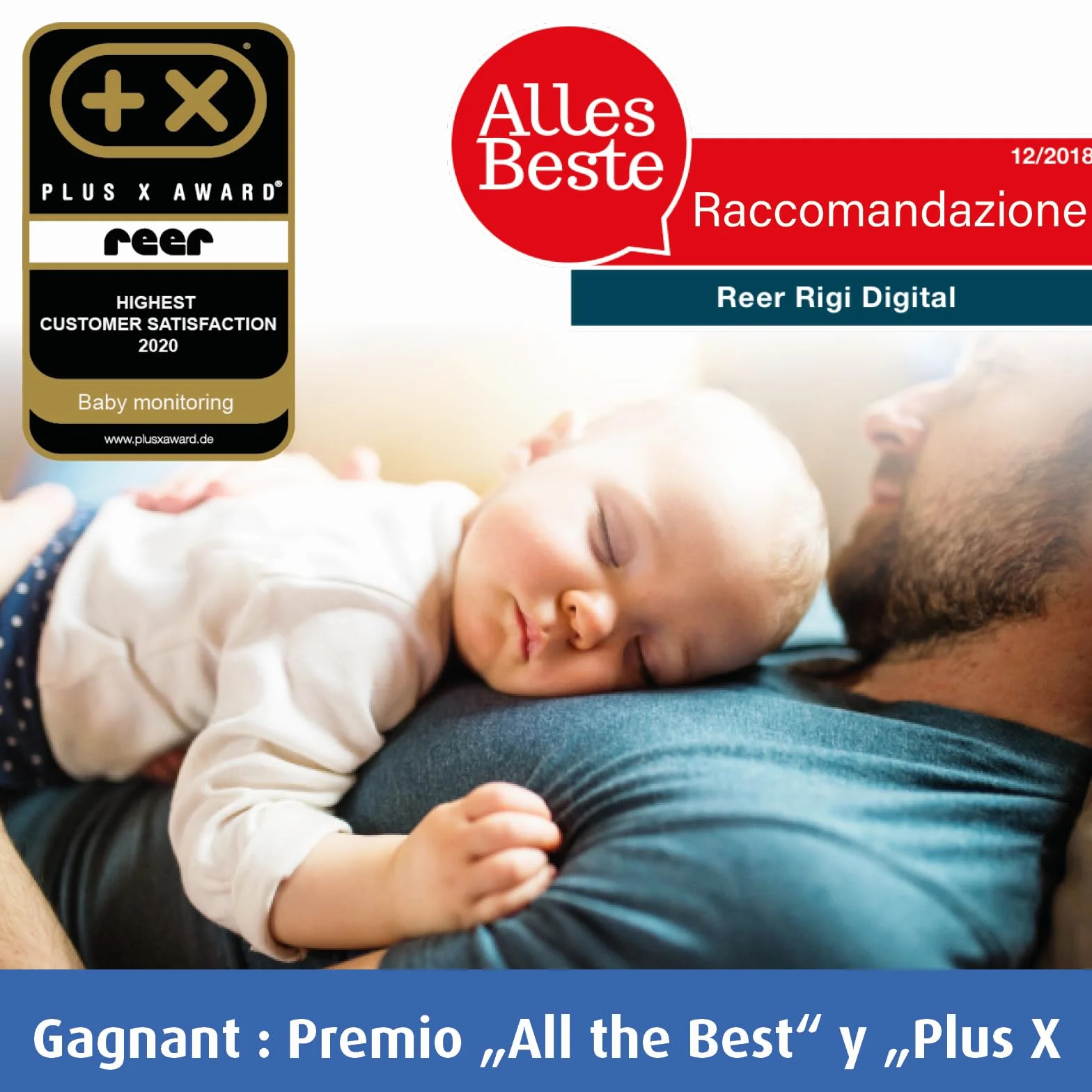Reer Baby Monitor Digitale 50040 Neo — a Prova di Bug, Basse Radiazioni, Portata 250 m