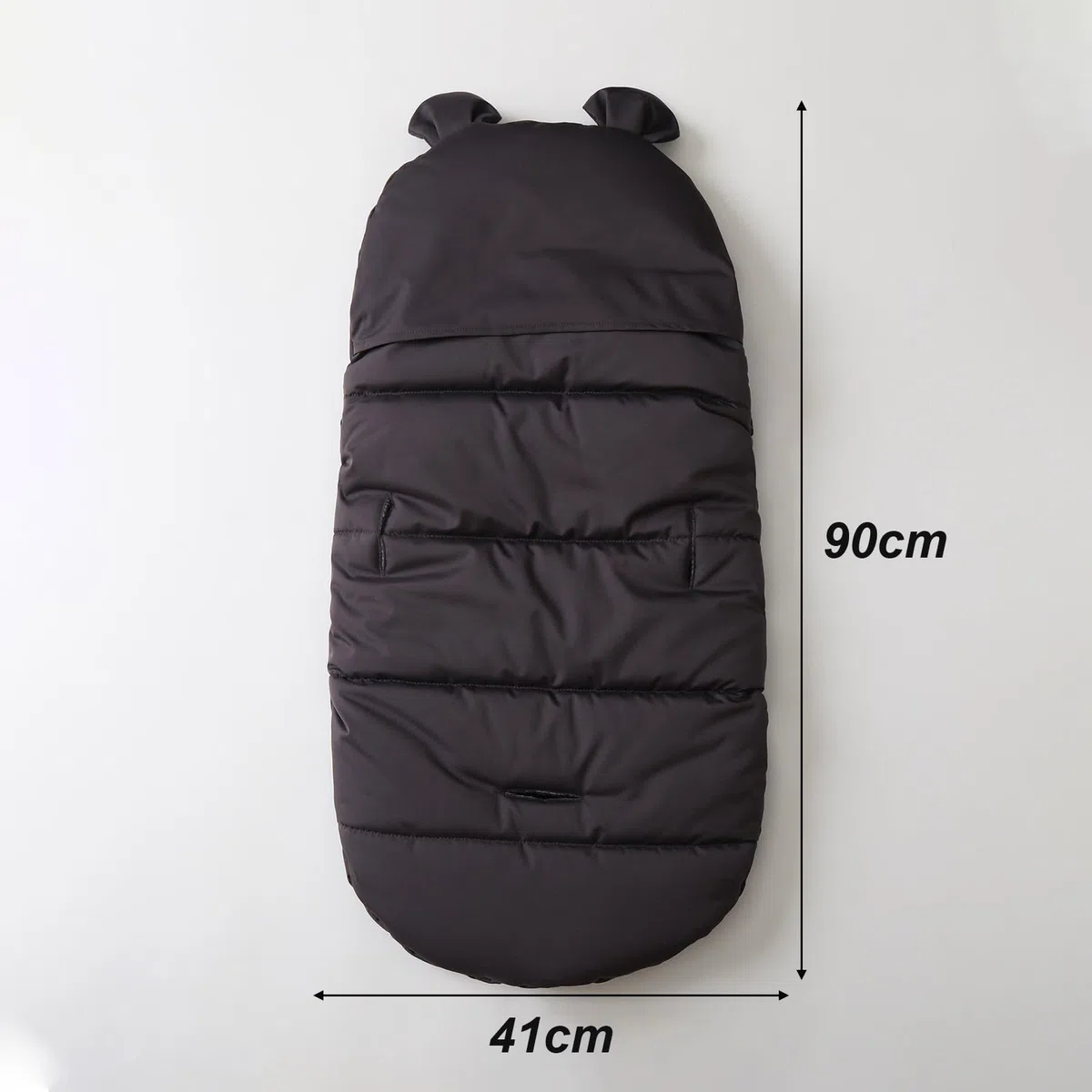 Liemuao - Sacco a pelo per passeggino, universale, invernale, caldo, con cerniera, per bambini, impermeabile, adatto per passeggino, carrozzina, seggiolino auto (nero)