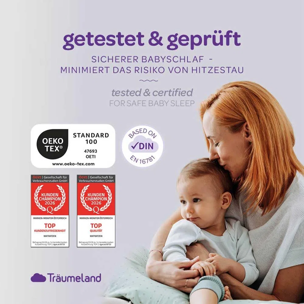Träumeland Materasso per passeggino Brise Light adatto per Cybex Priam | 32 x 78 x 6 cm ovale