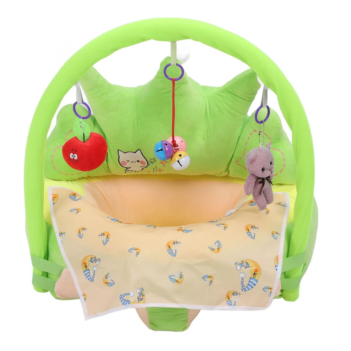 Il Morbido Seggiolino di Supporto per Bambini in Peluche Mantiene la Postura Seduta Comoda Imparando a Sedersi Sulla Sedia per Neonati e Bambini Piccoli (GREEN)