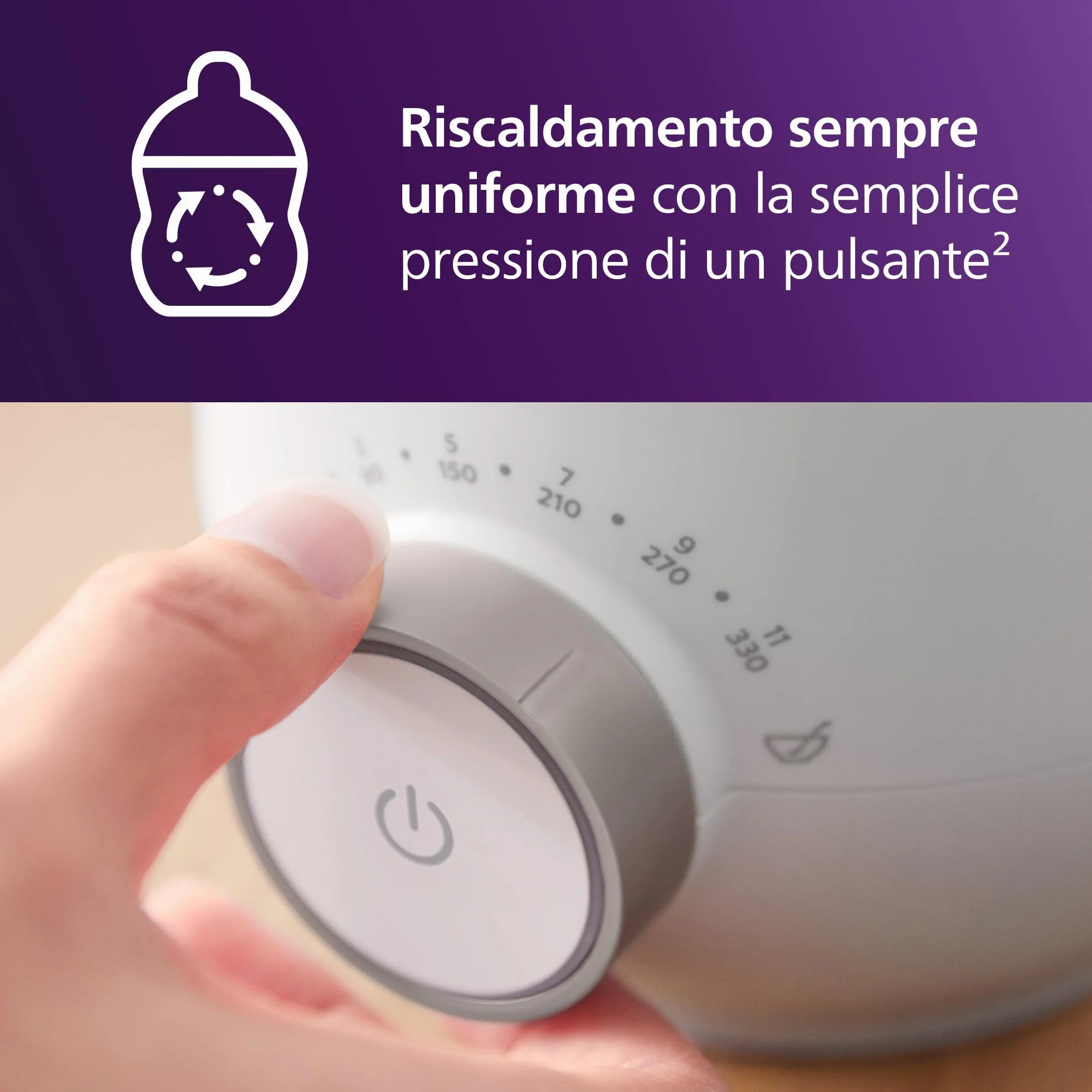 Philips Avent Scaldabiberon Set regalo – Scaldabiberon veloce e biberon Natural Response, controllo temperatura smart, riscaldamento uniforme, spegnimento automatico, SCF358/10